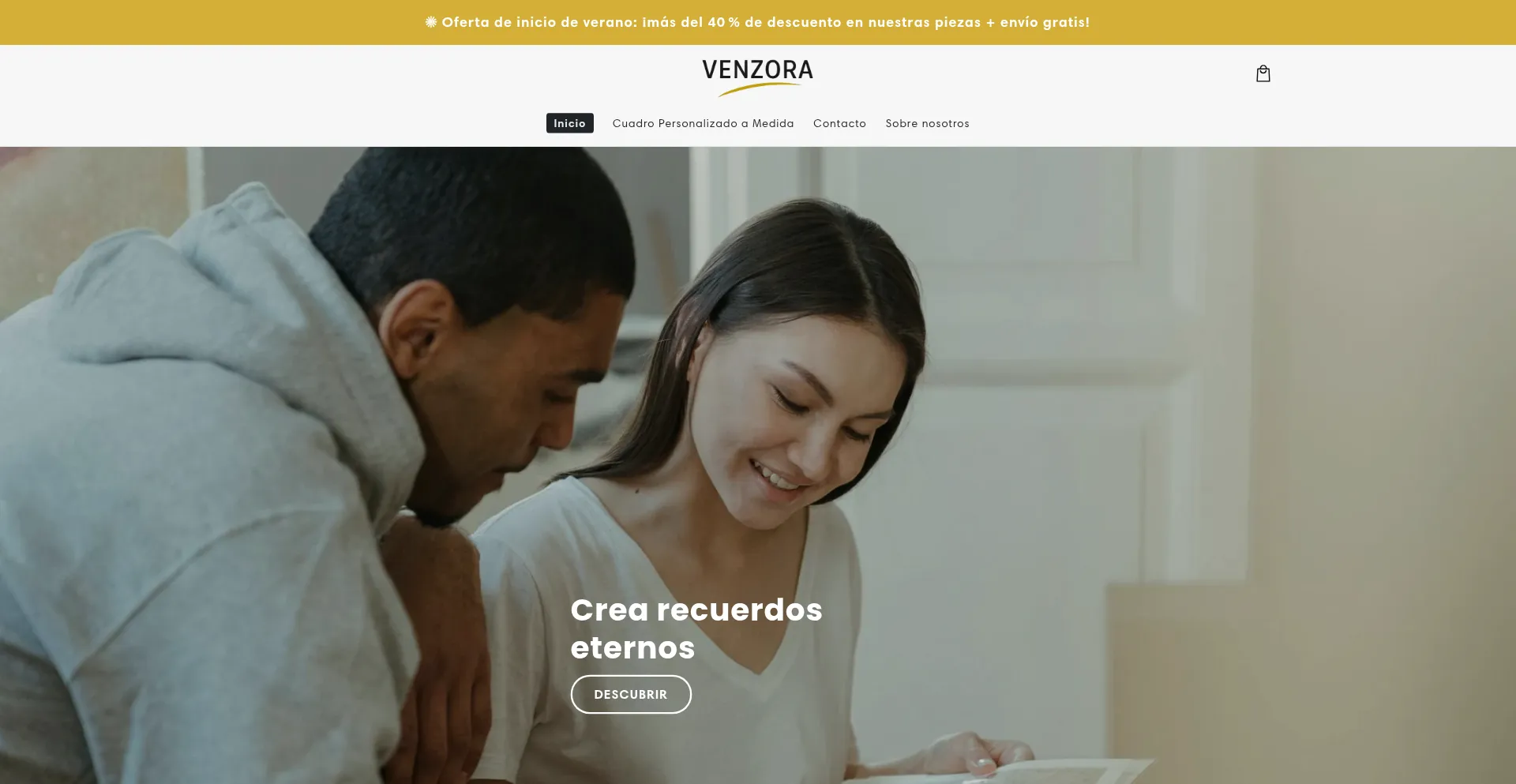 Website screenshot of Venzora.fr