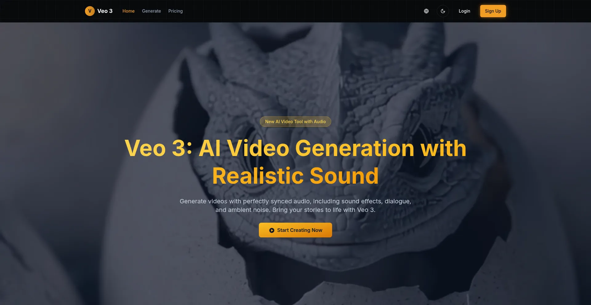 Website screenshot of Veo3.ai