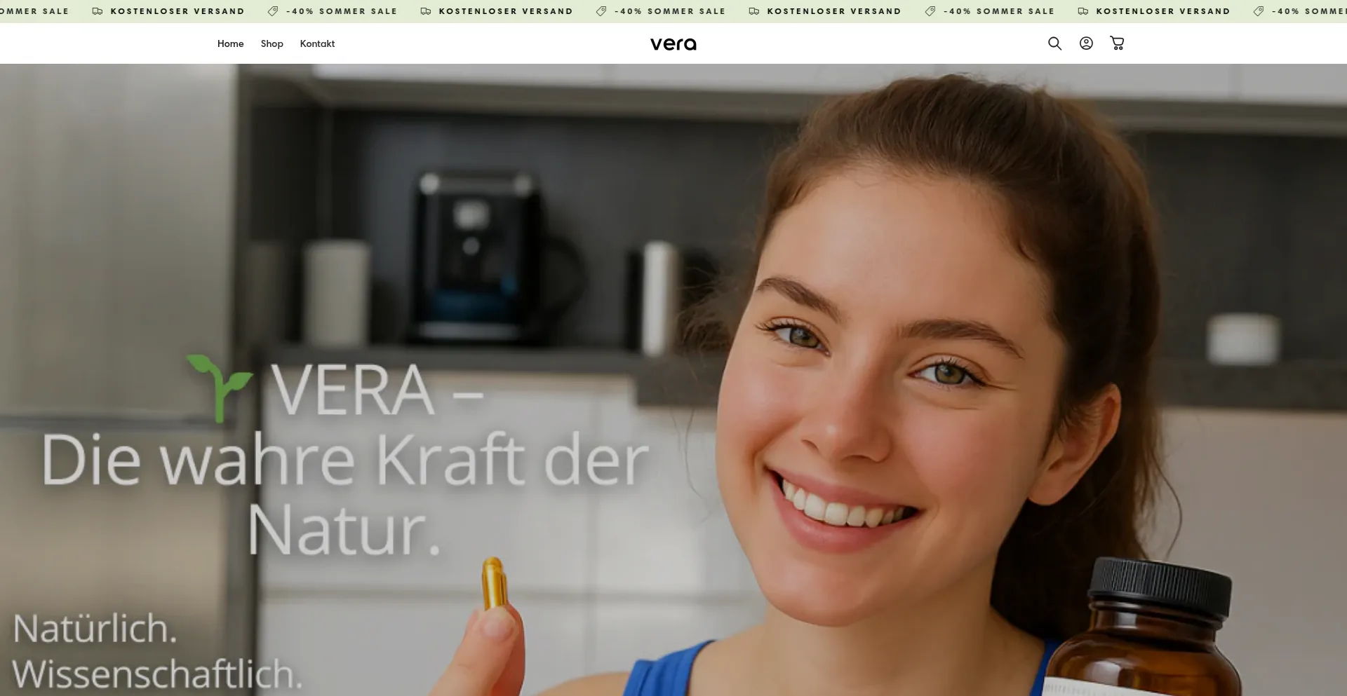 Website screenshot of Verashop.at
