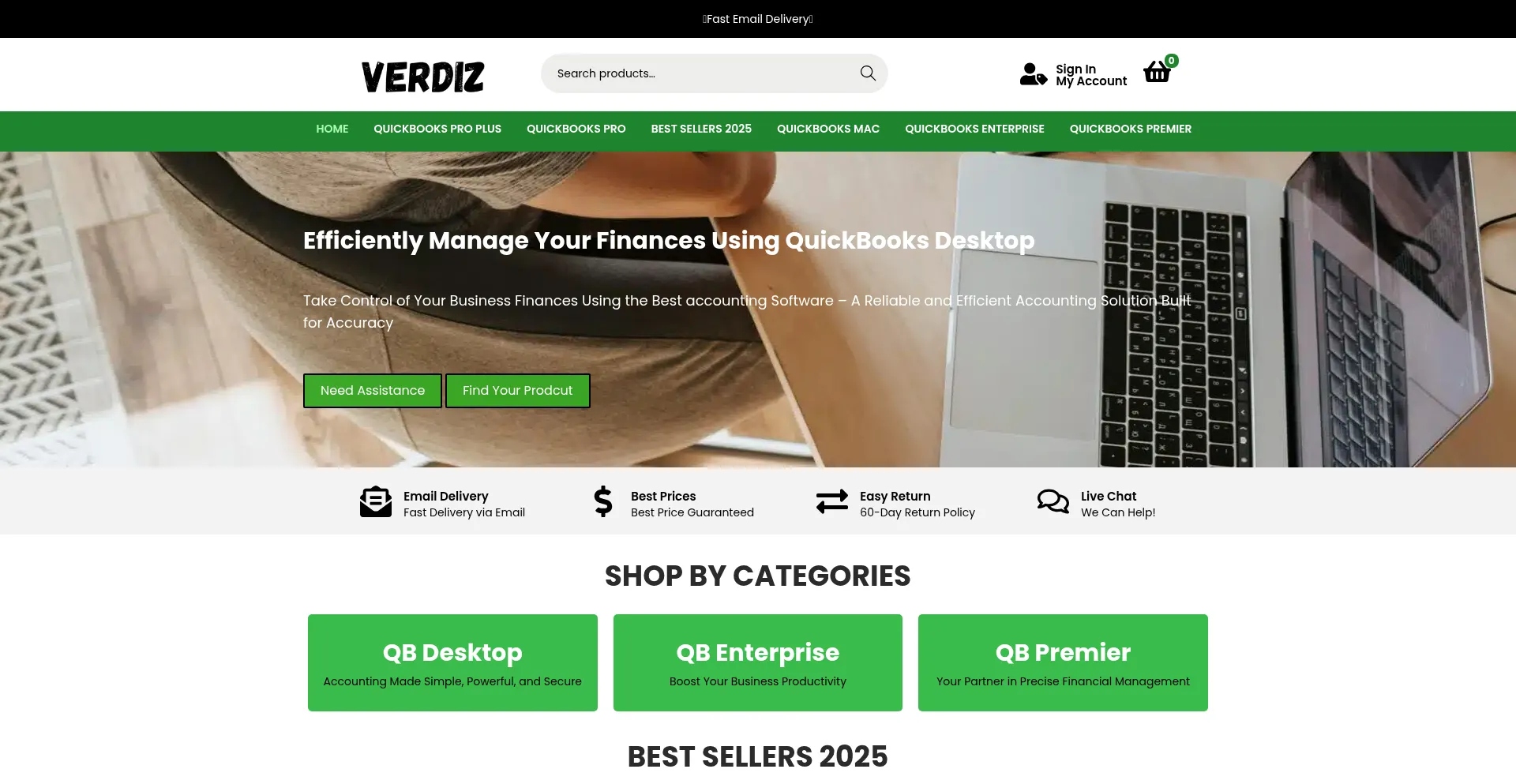 Website screenshot of Verdiz.com