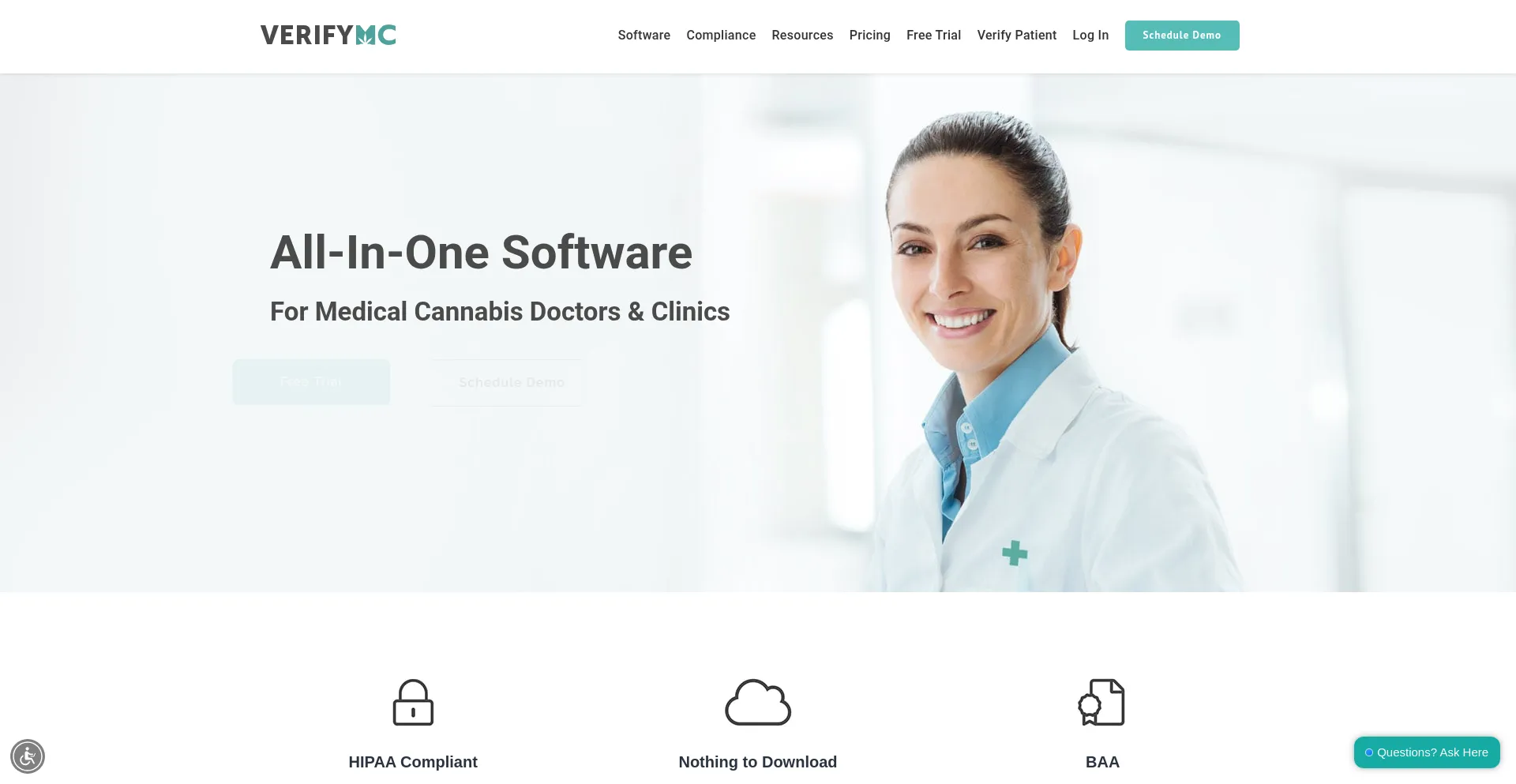 Website screenshot of Verifymc.com