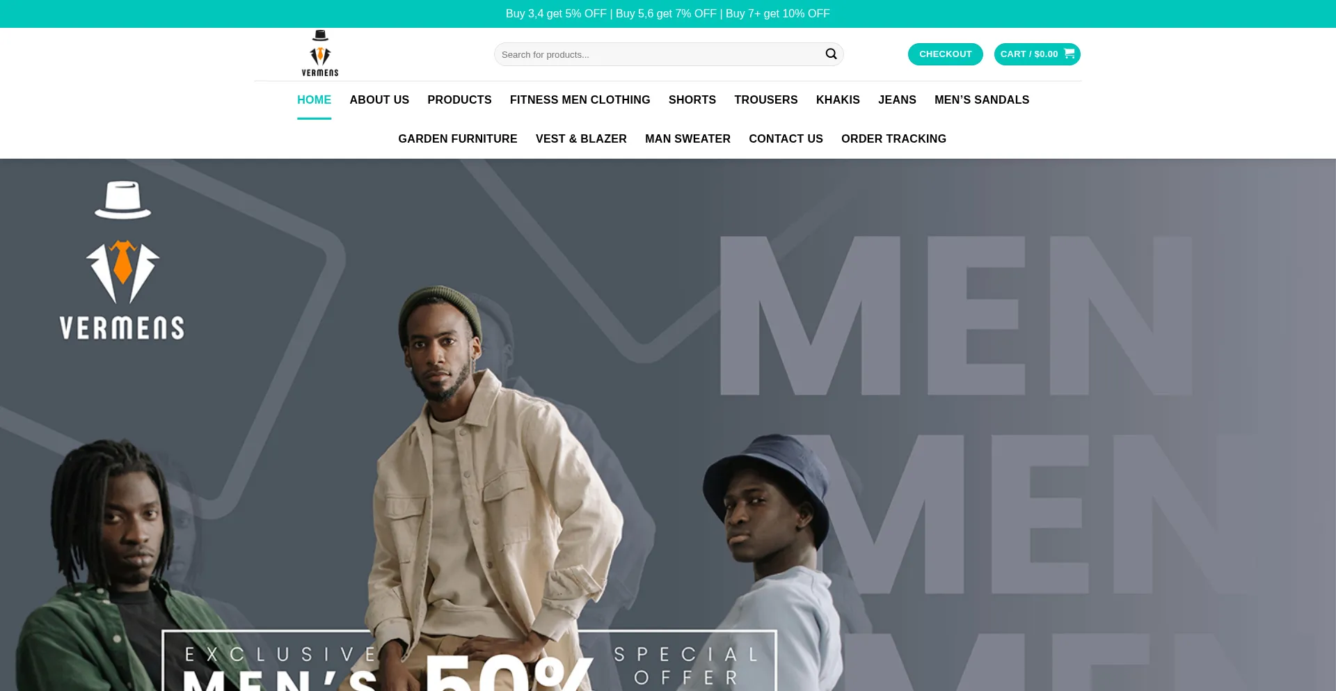 Website screenshot of Vermens.shop