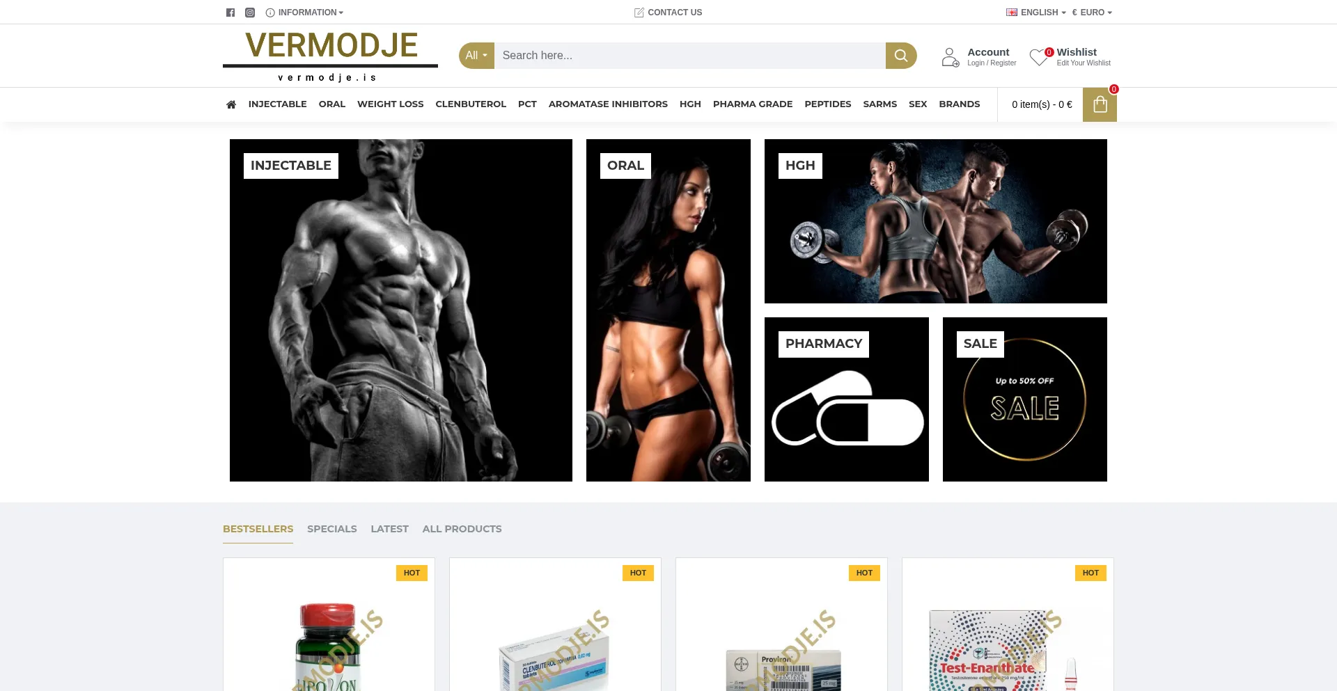 Website screenshot of Vermodje.is