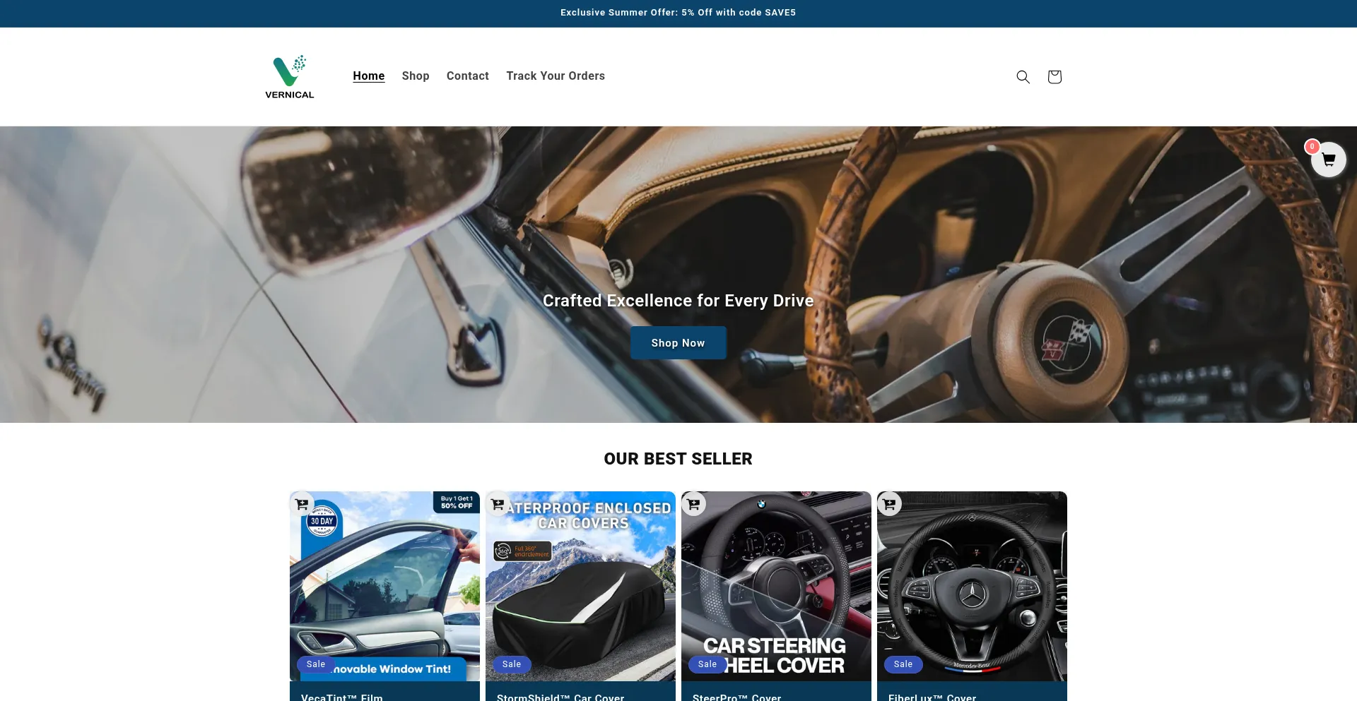 Website screenshot of Vernical.com