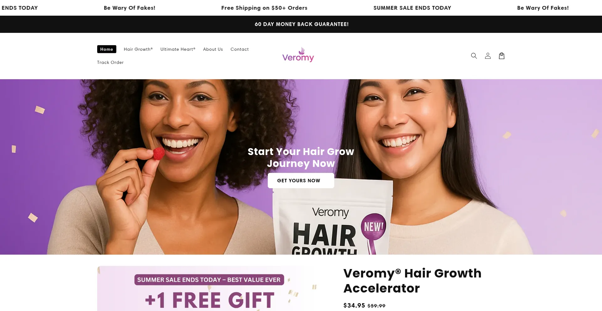 Website screenshot of Veromy.store