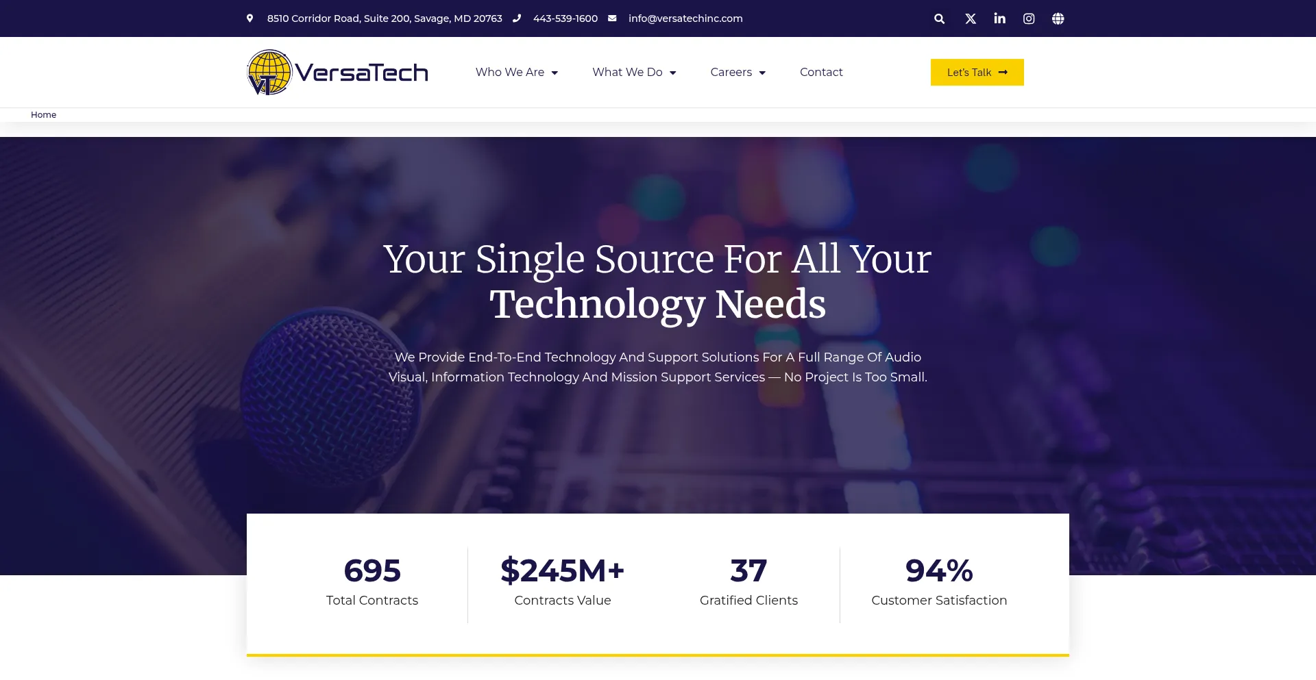 Website screenshot of Versatechinc.com