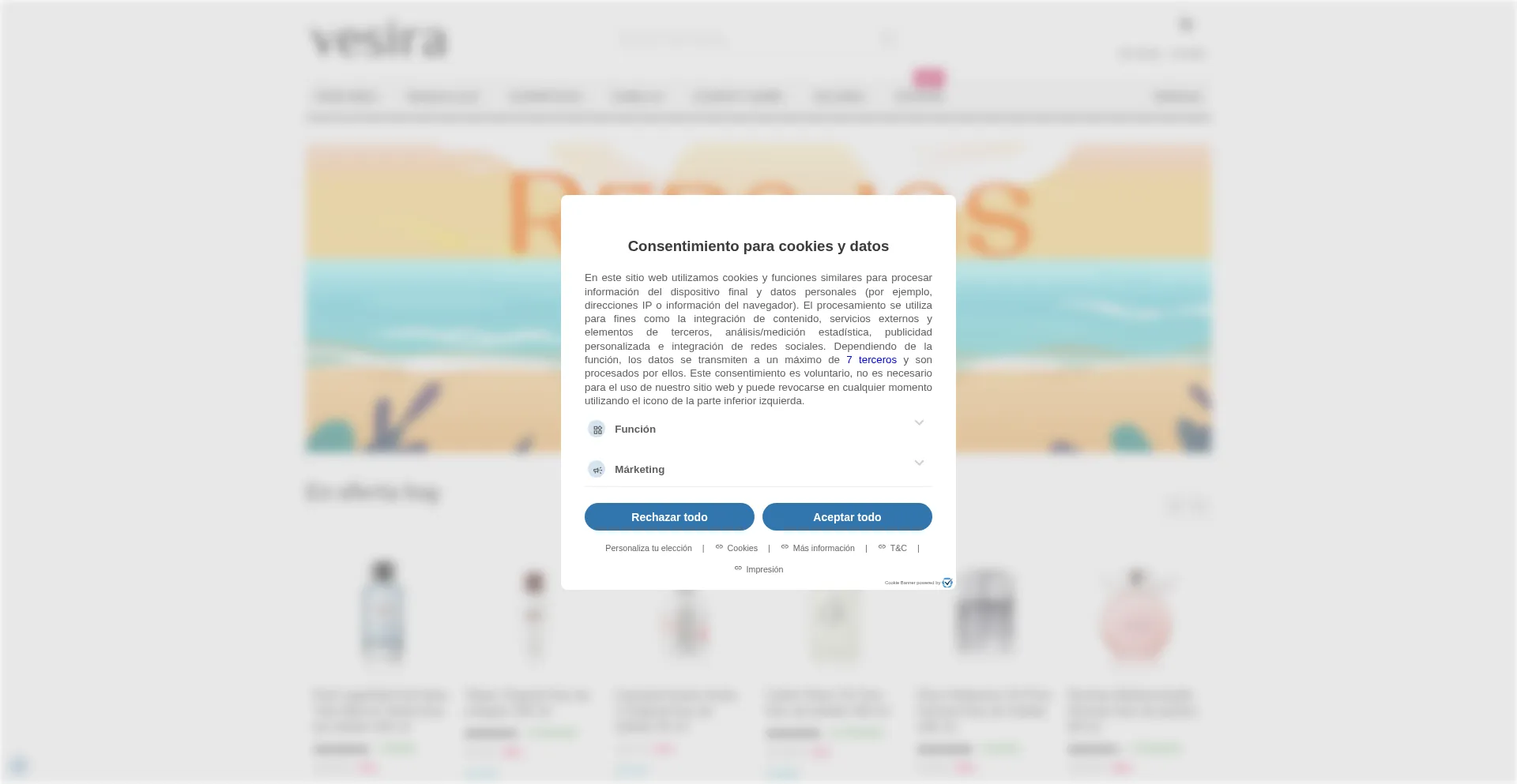 Website screenshot of Vesira.net