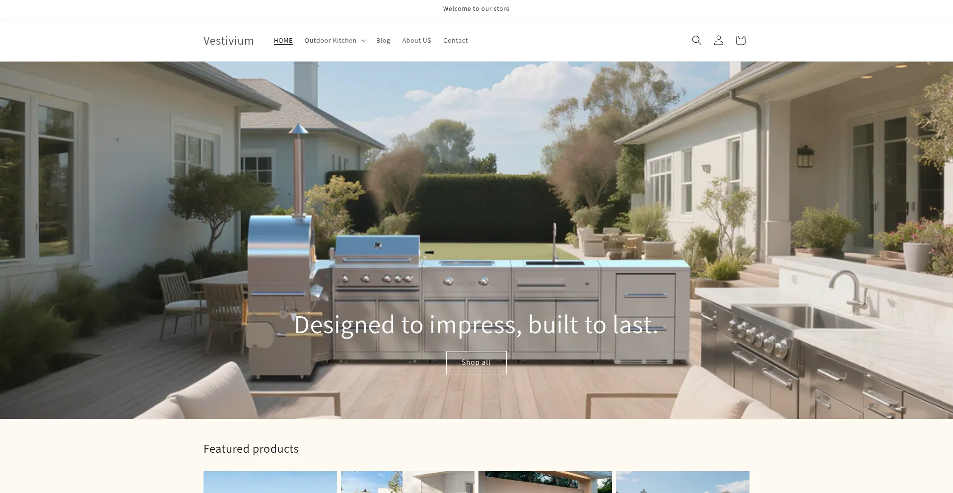 Website screenshot of Vestivium.com