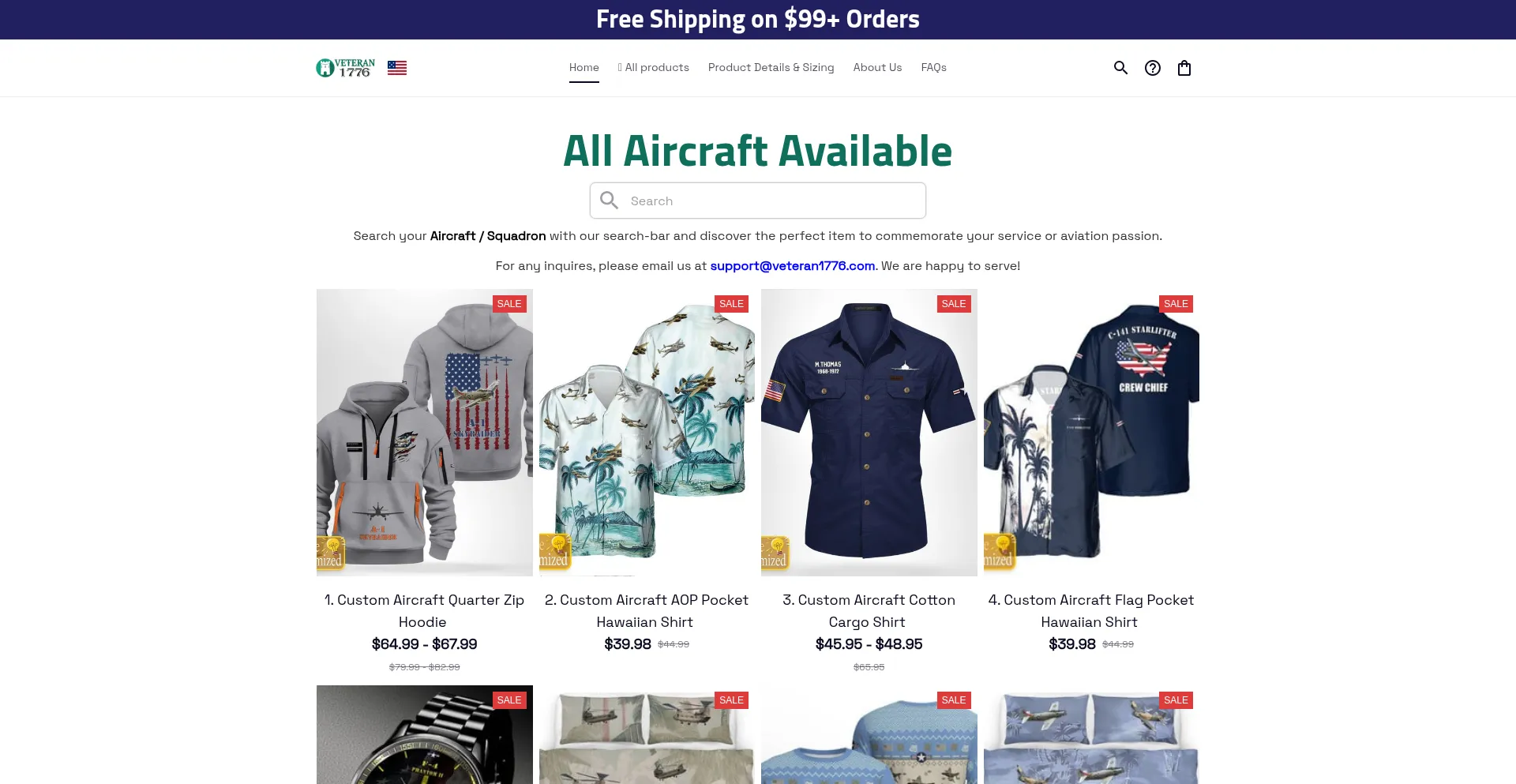 Website screenshot of Veteran1776.com