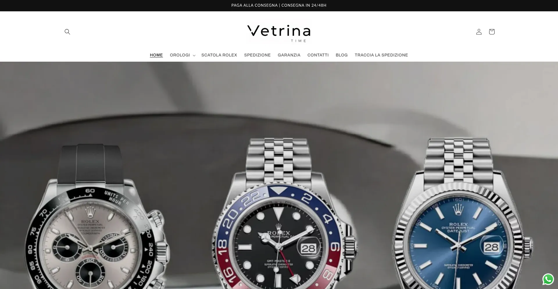 Website screenshot of Vetrinatime.com