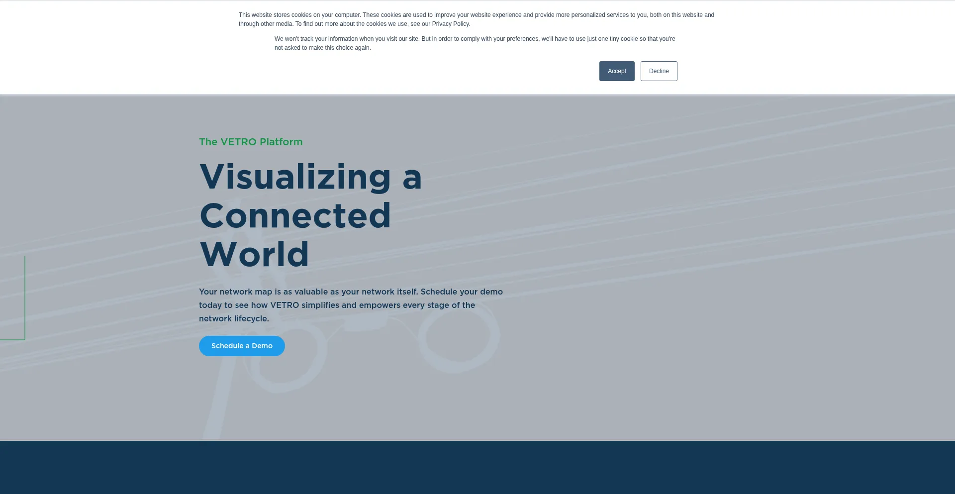 Website screenshot of Vetrofibermap.com