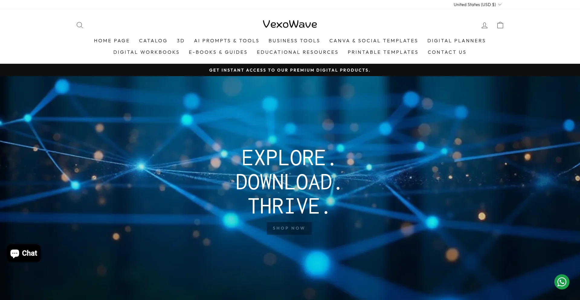 Website screenshot of Vexowave.com