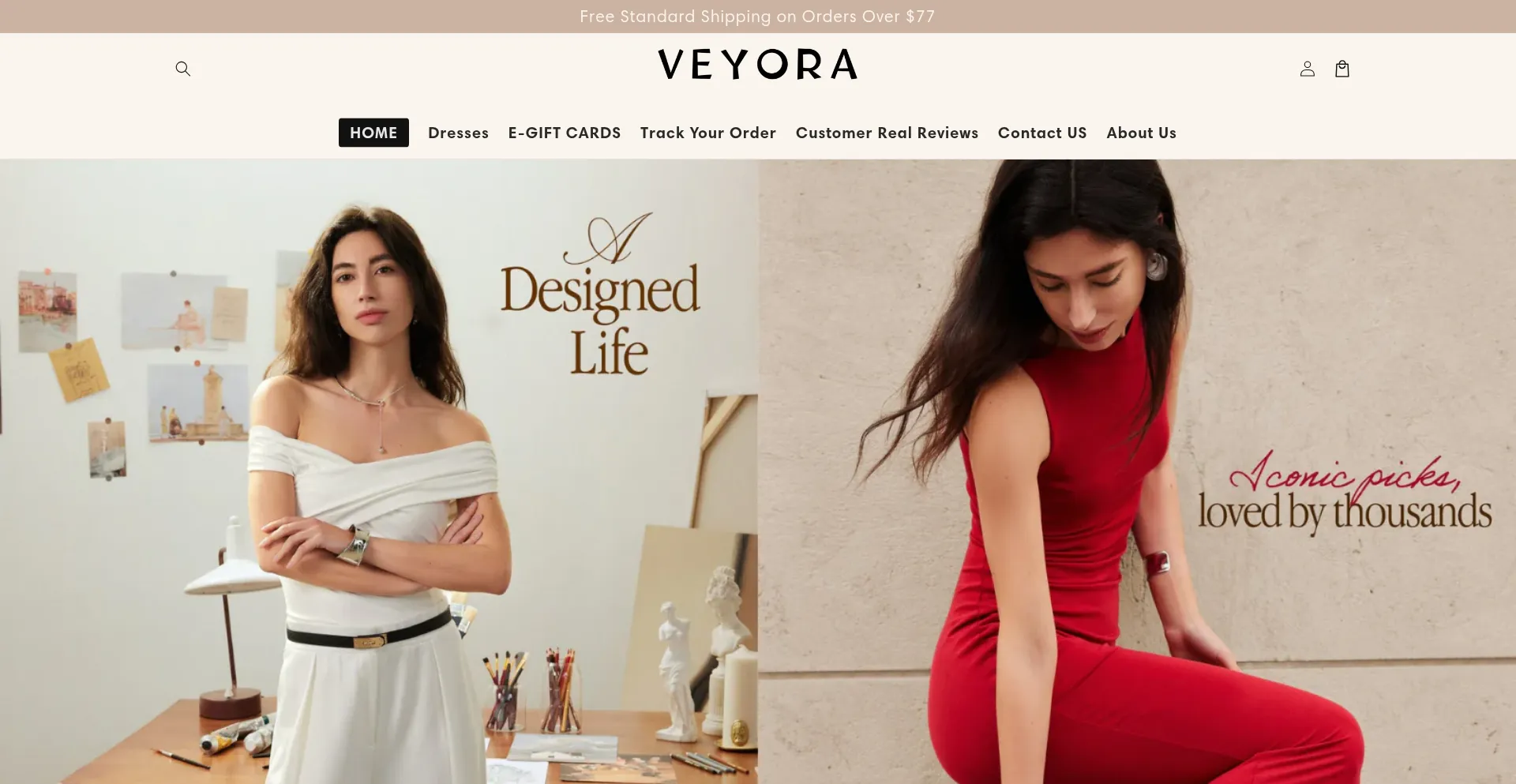Website screenshot of Veyora.us
