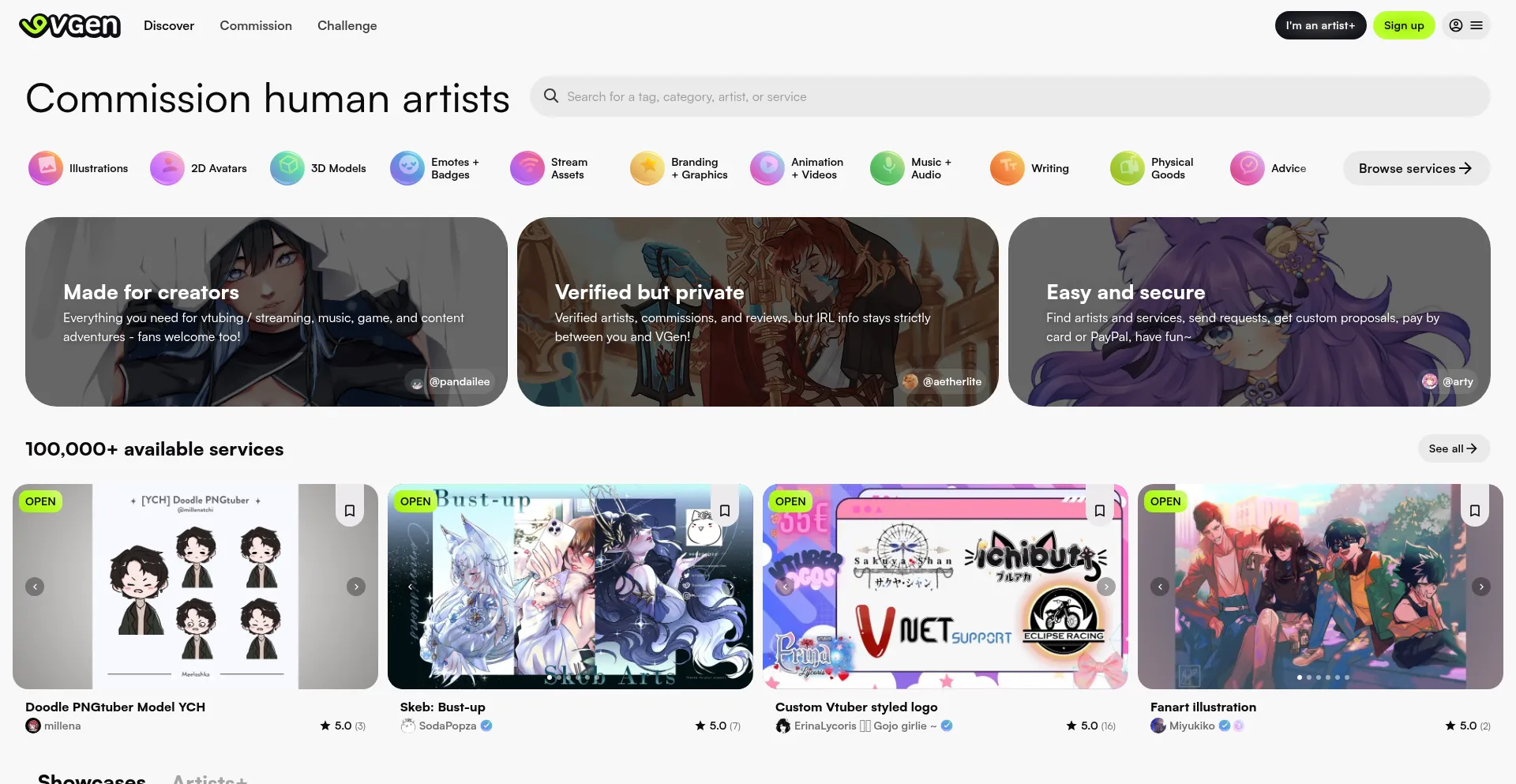 Website screenshot of Vgen.co