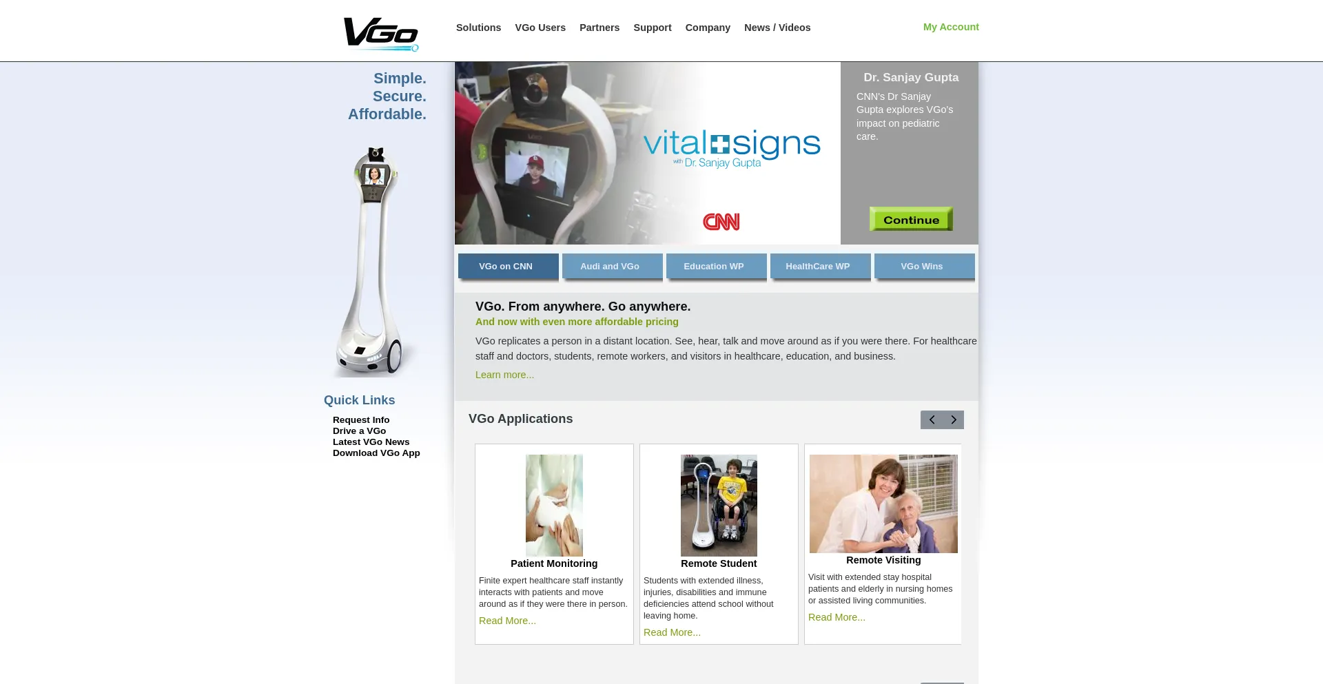 Website screenshot of Vgocom.com