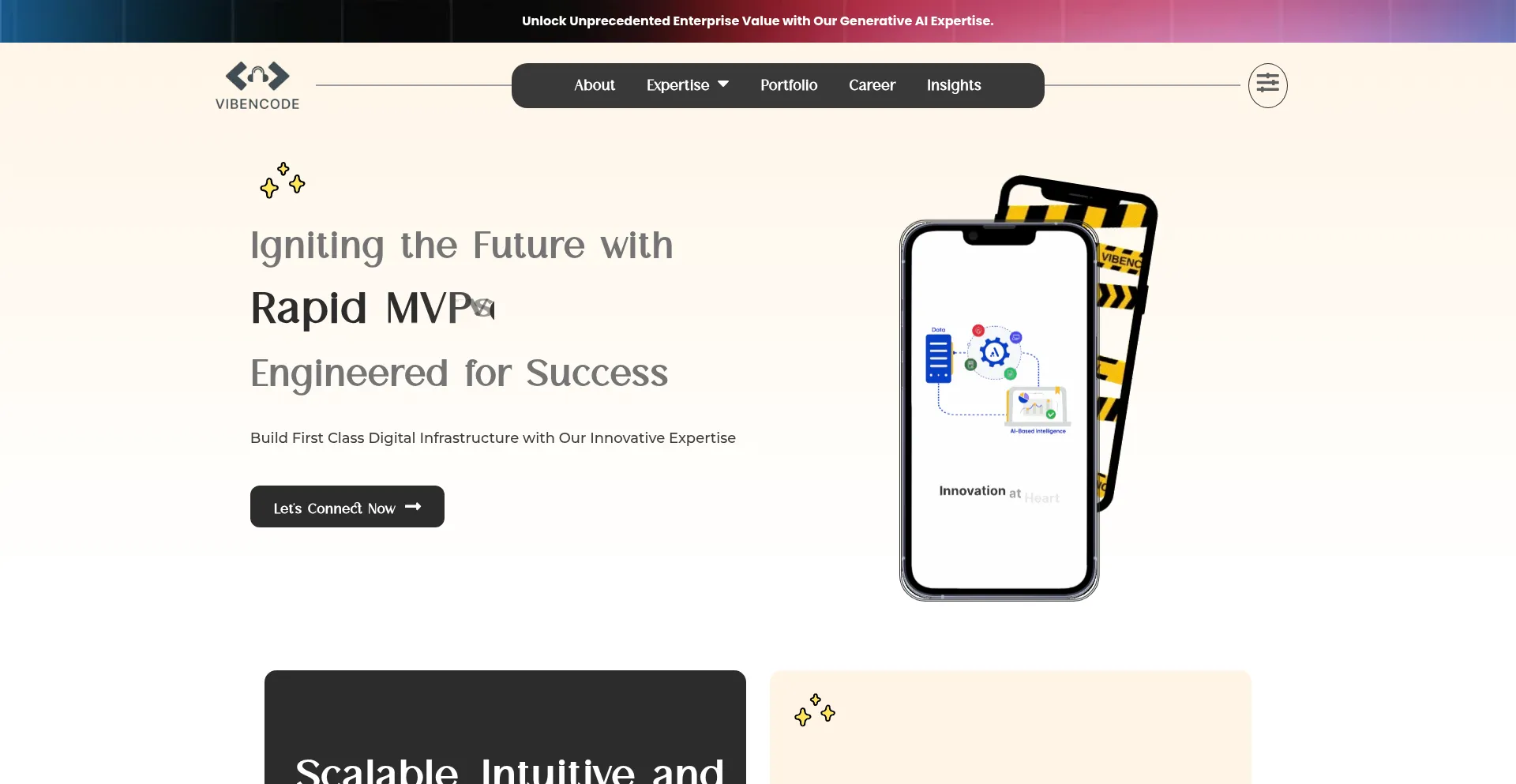 Website screenshot of Vibencode.com