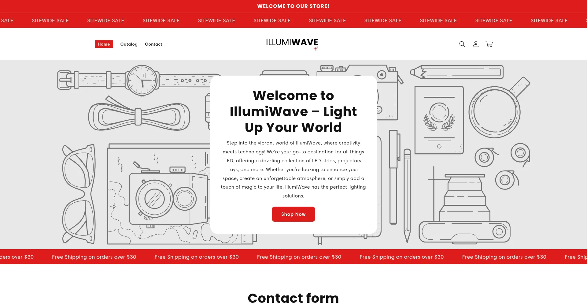 Website screenshot of Vibesluminous.com