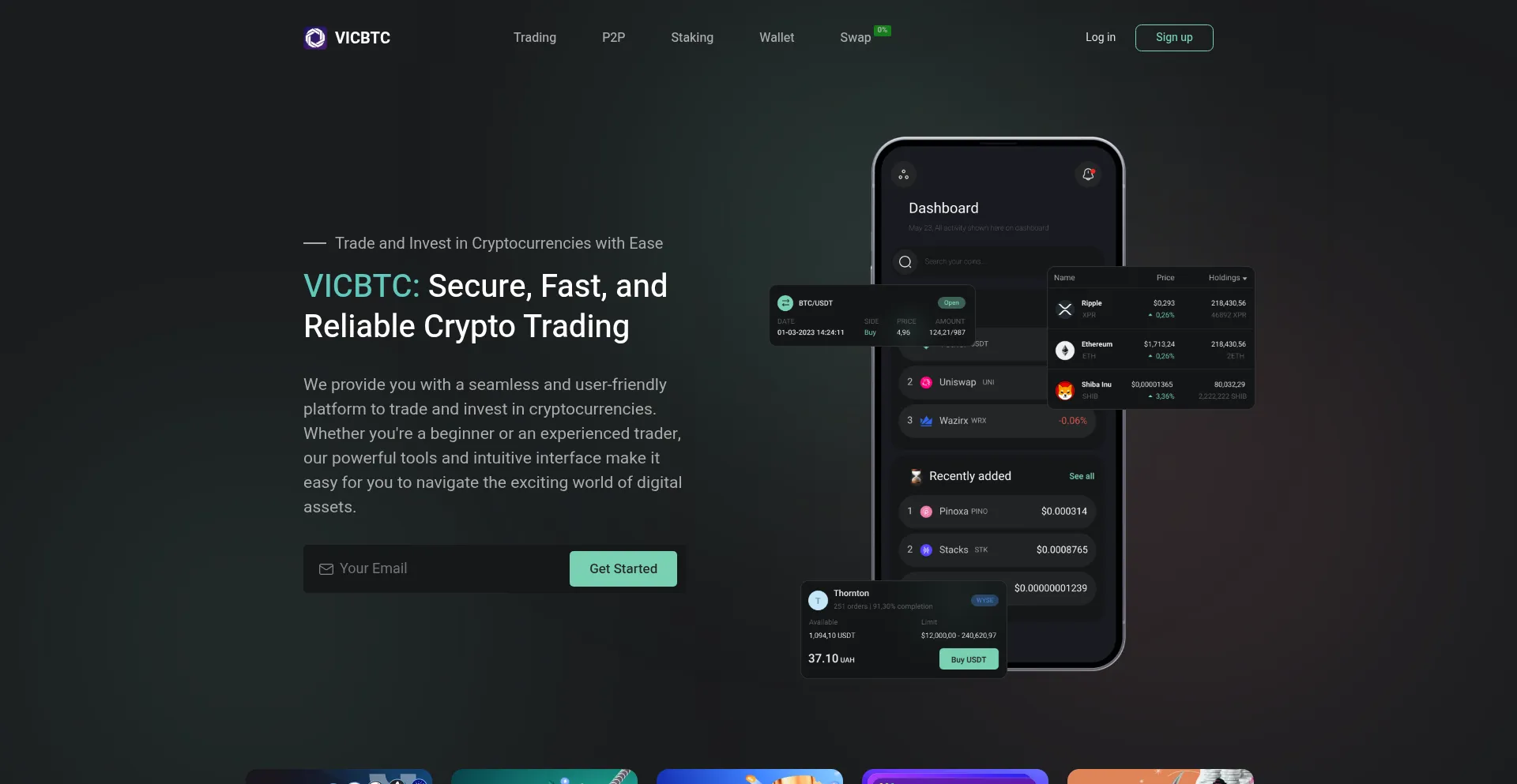 Website screenshot of Vicbtc.com