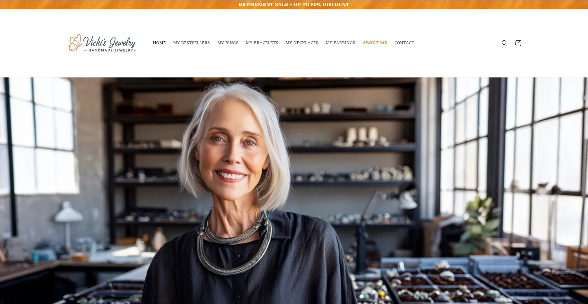 Website screenshot of Vickisjewelry.com
