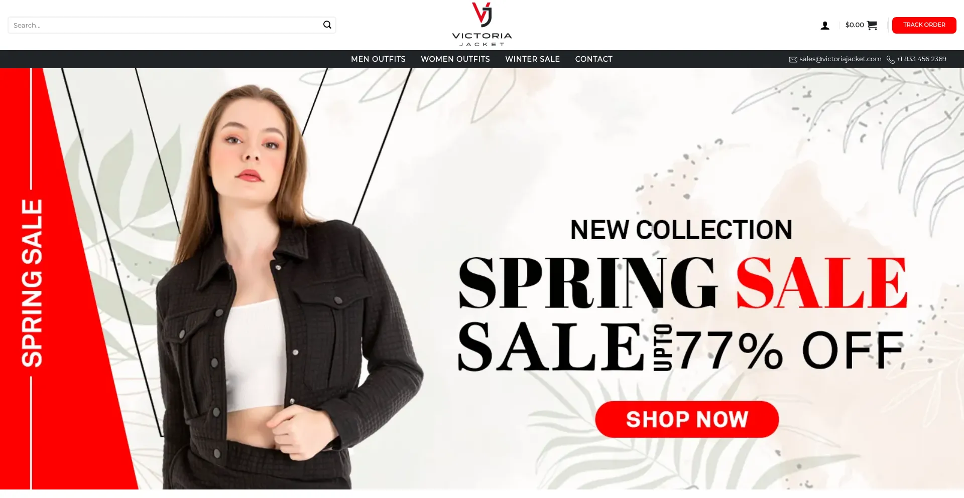 Website screenshot of Victoriajacket.com