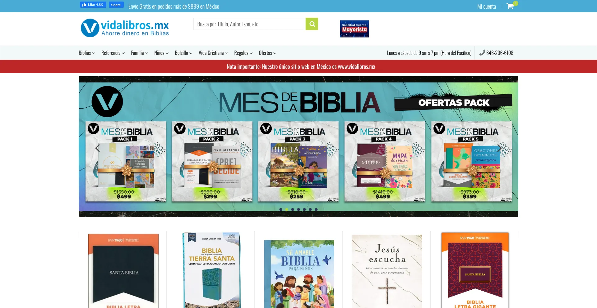 Website screenshot of Vidalibros-mx.shop