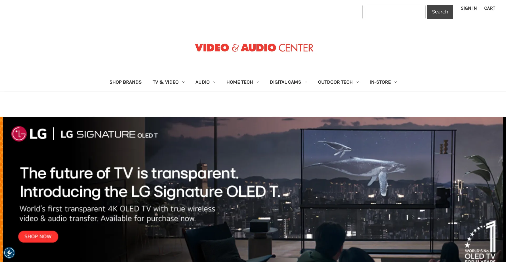 Website screenshot of Videoandaudiocenter.com