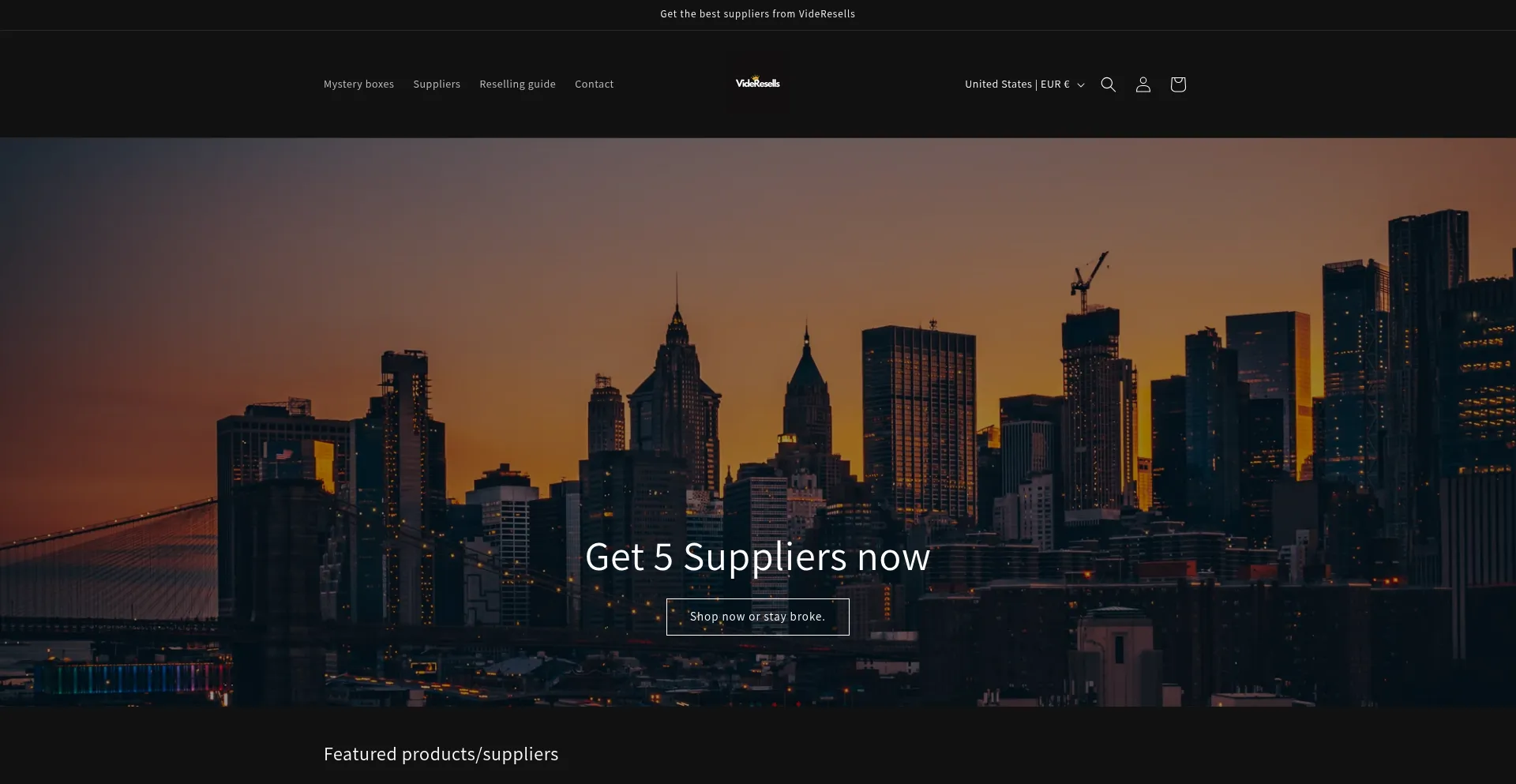 Website screenshot of Videresells.com