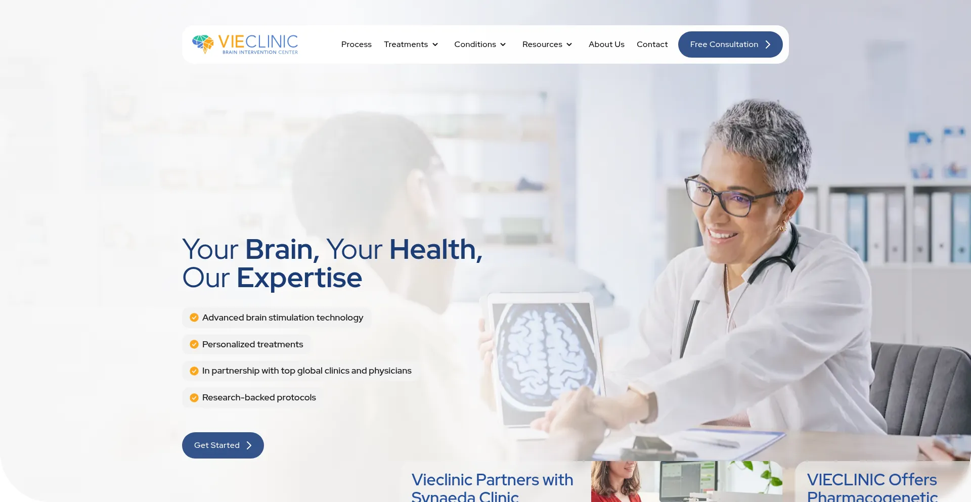 Website screenshot of Vieclinic.com