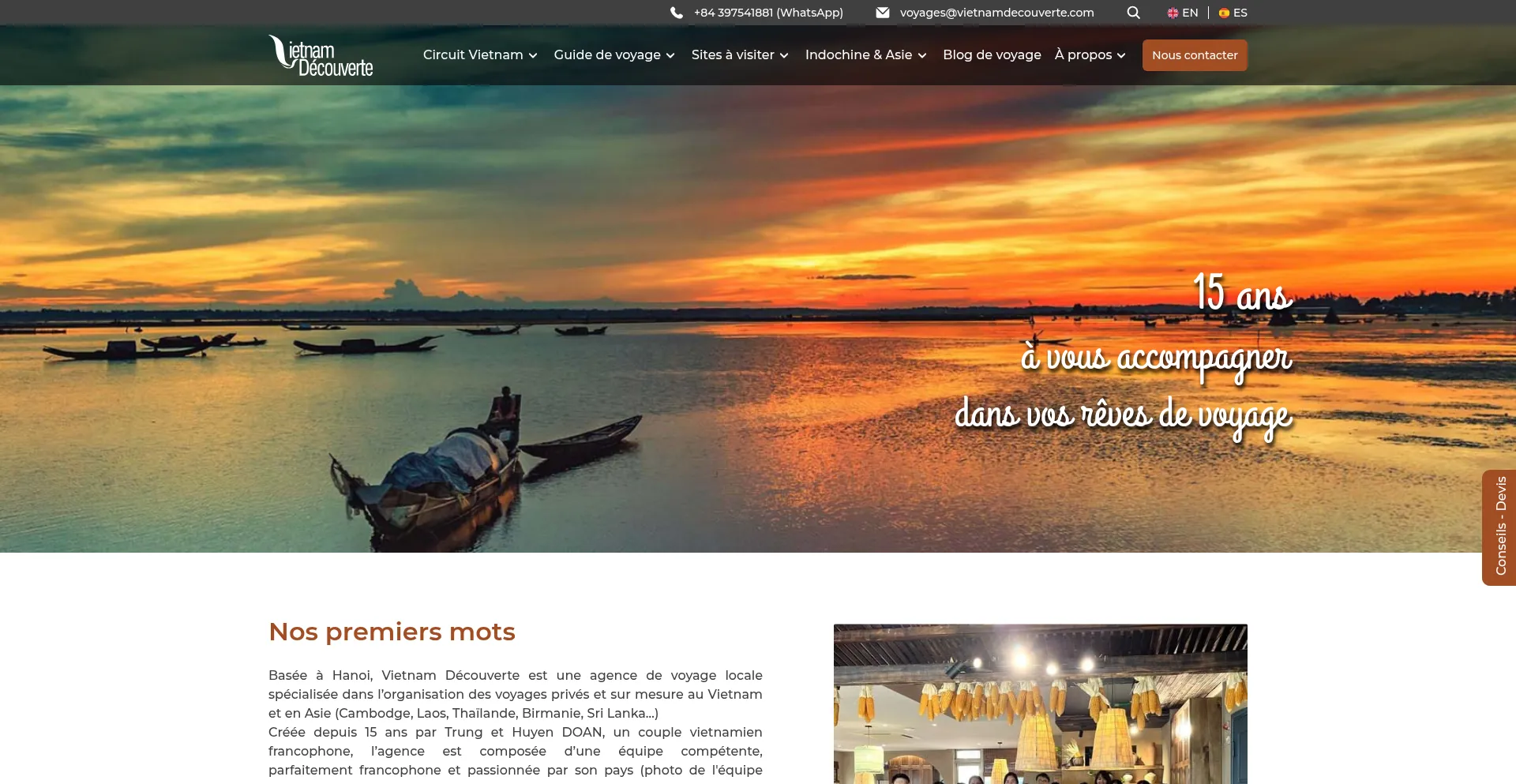 Website screenshot of Vietnamdecouverte.com