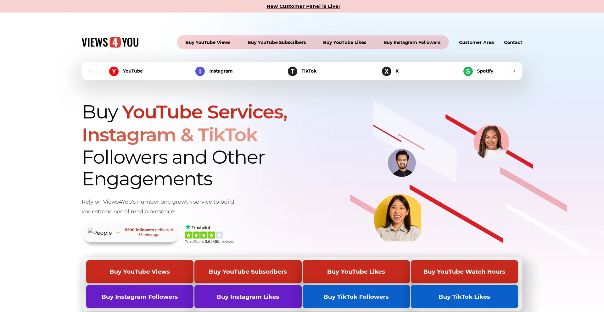 Website screenshot of Views4you.com