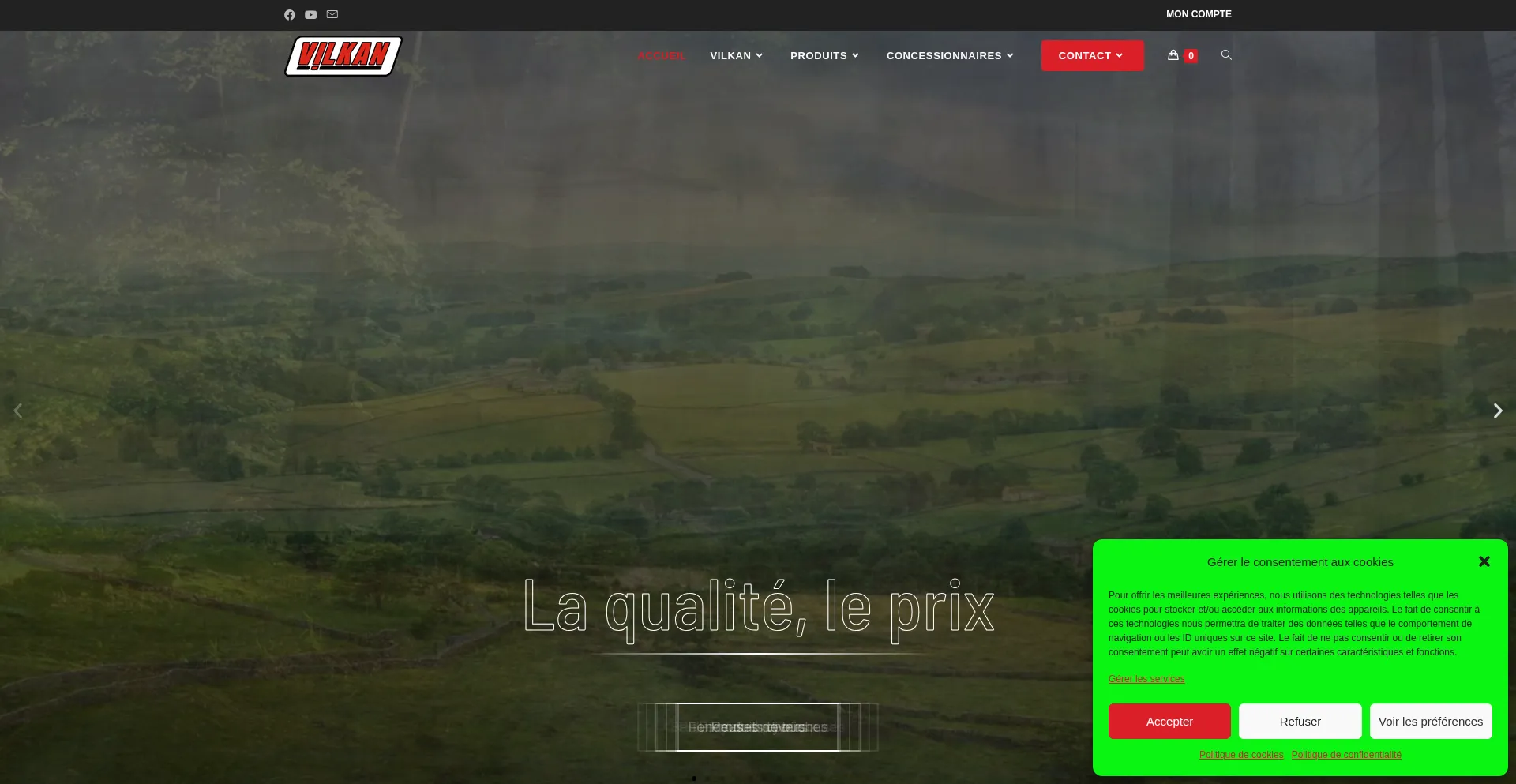 Website screenshot of Vilkan.com