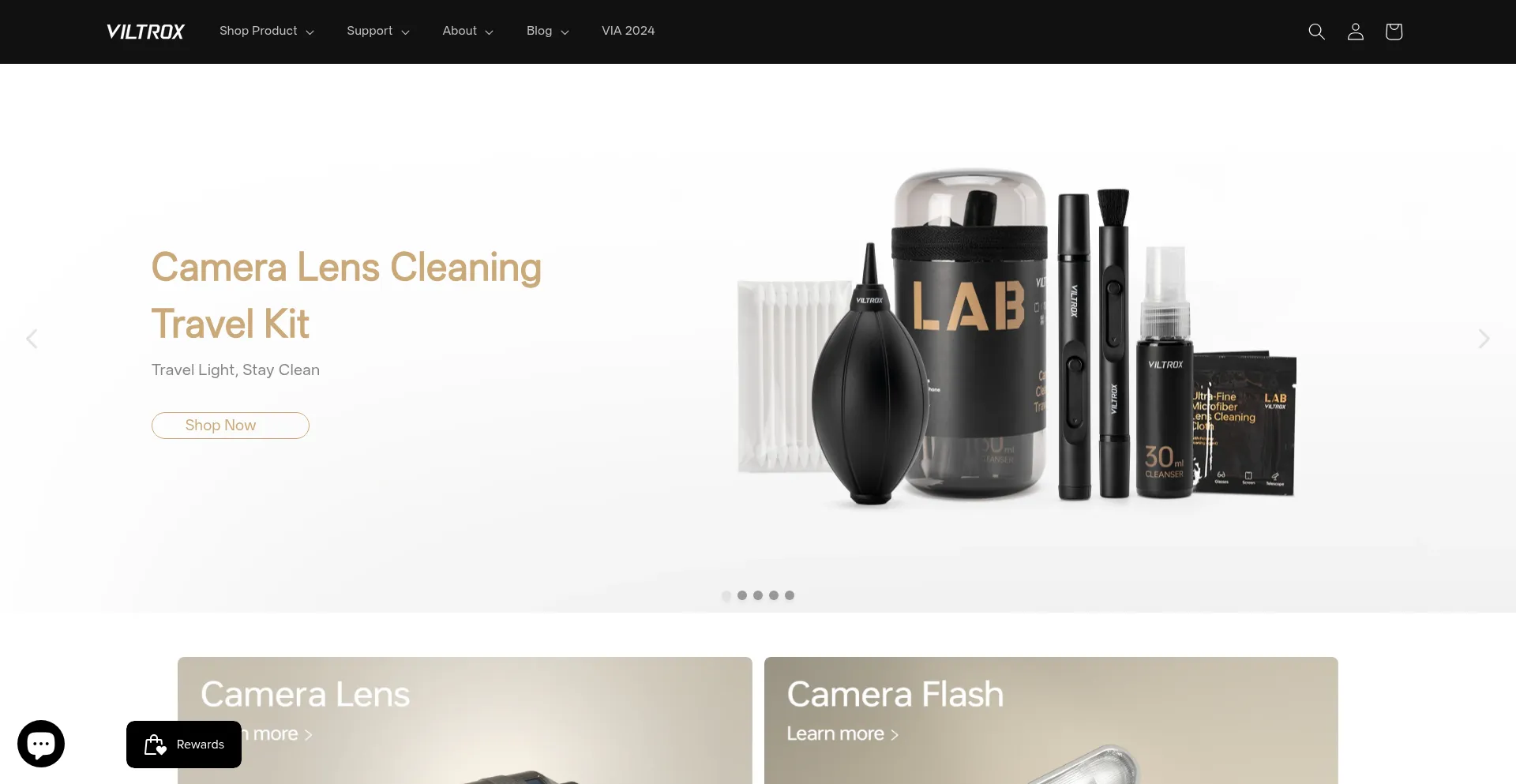 Website screenshot of Viltrox.com