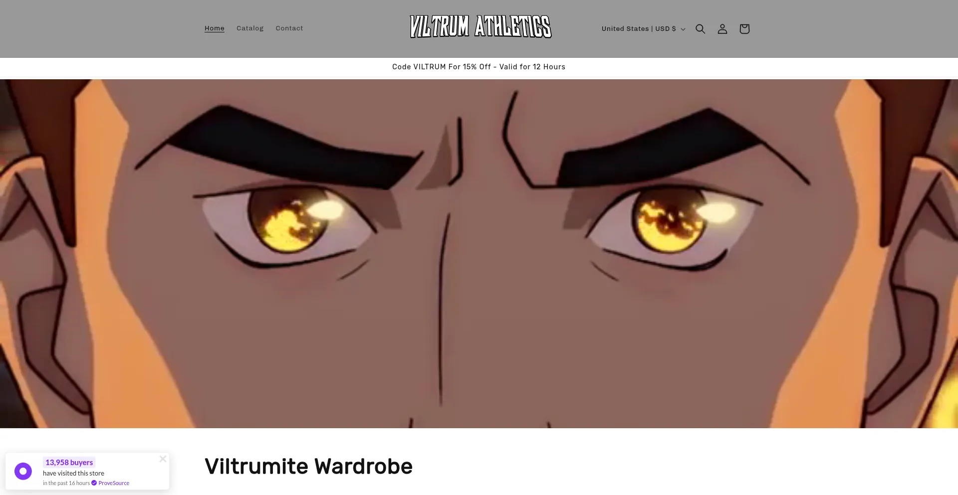 Website screenshot of Viltrumathletics.com