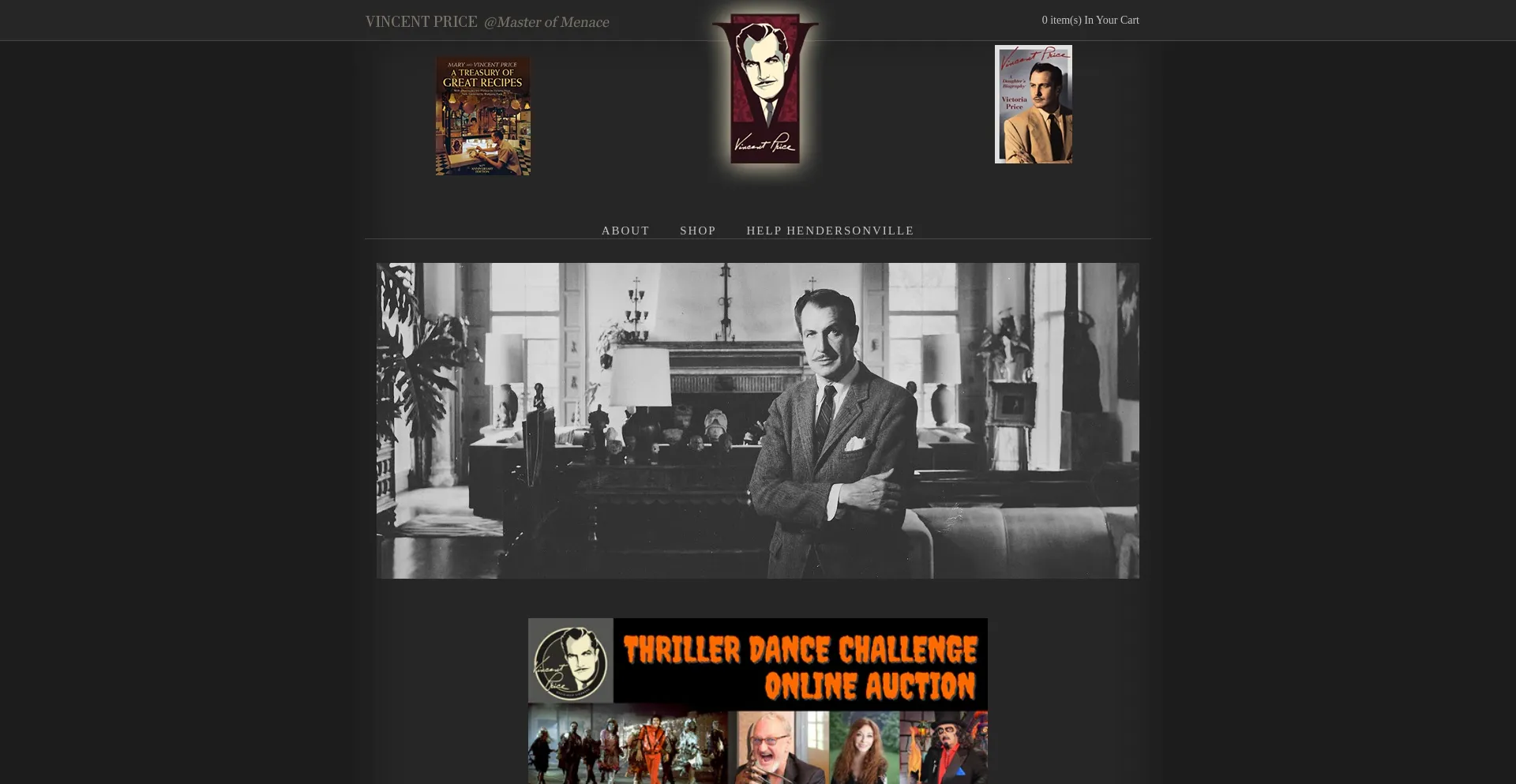 Website screenshot of Vincentprice.com