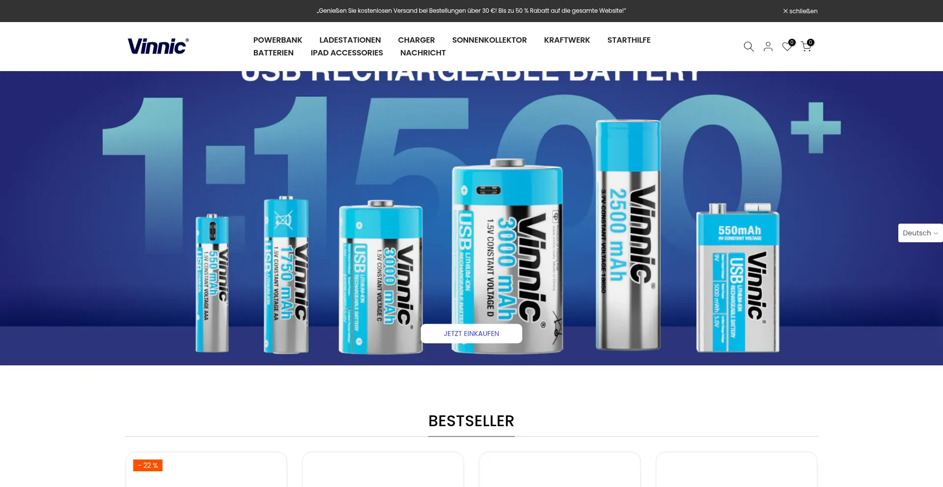Website screenshot of Vinnicpower.de