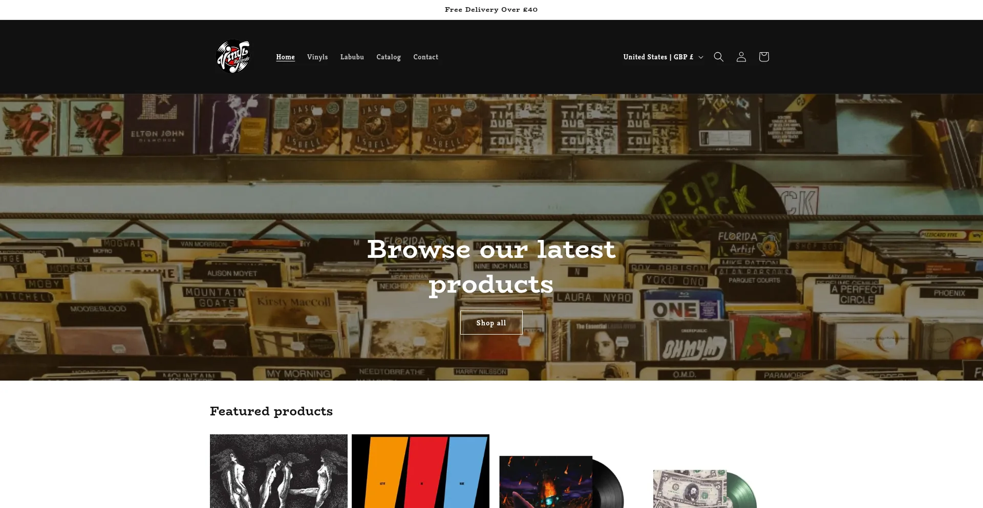 Website screenshot of Vinylspro.com