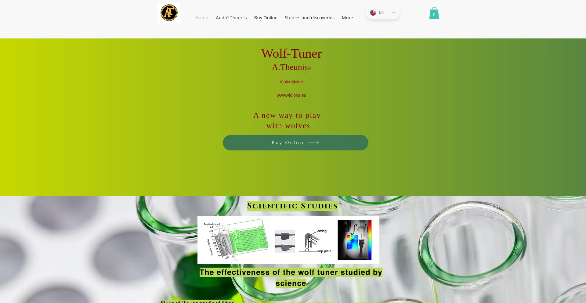 Website screenshot of Violons.eu