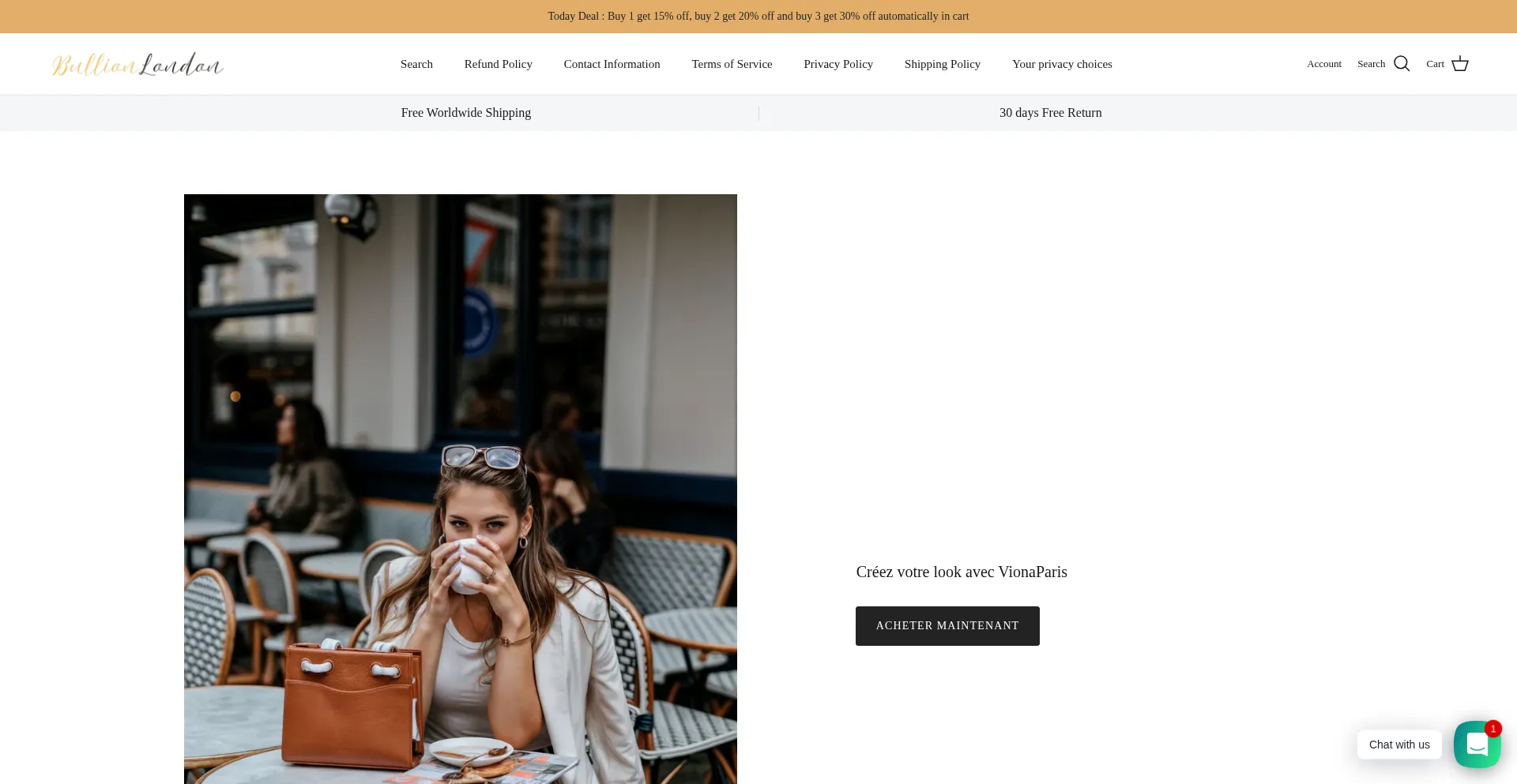 Website screenshot of Vionaparis.com