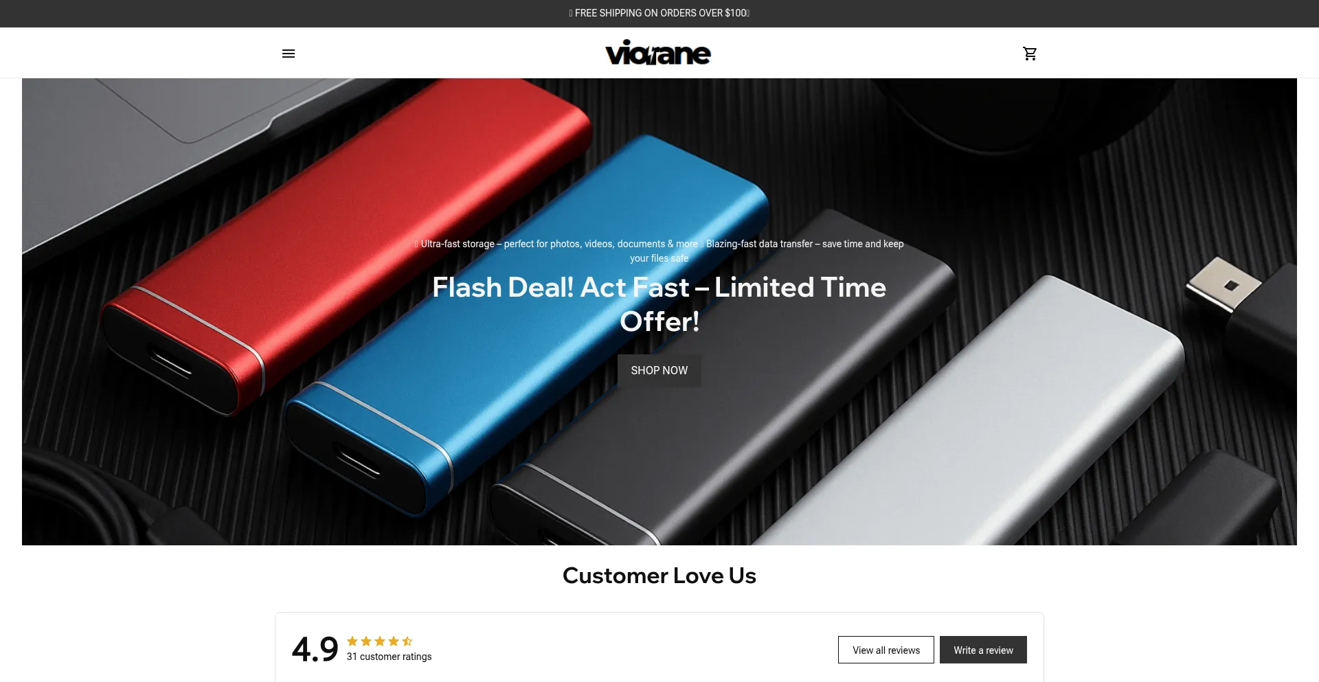 Website screenshot of Viorane.com