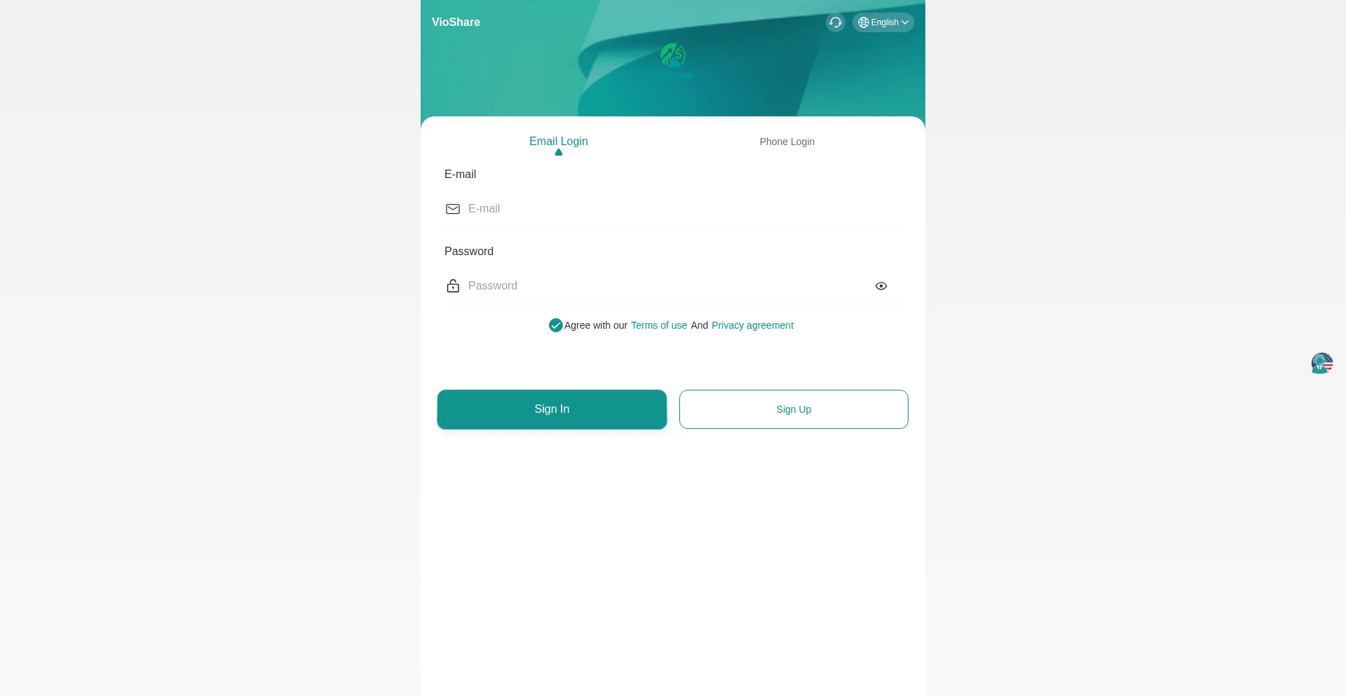 Website screenshot of Vioshare.com