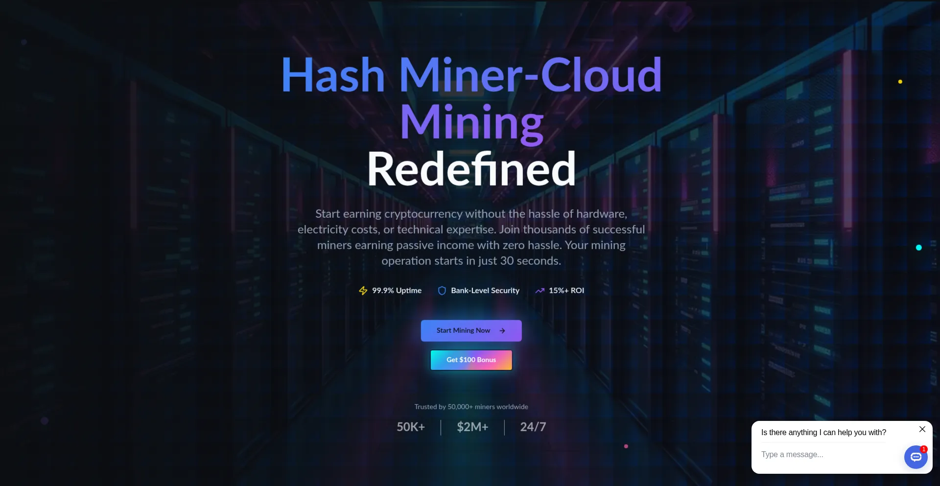 Website screenshot of Vip.hashedmining.com