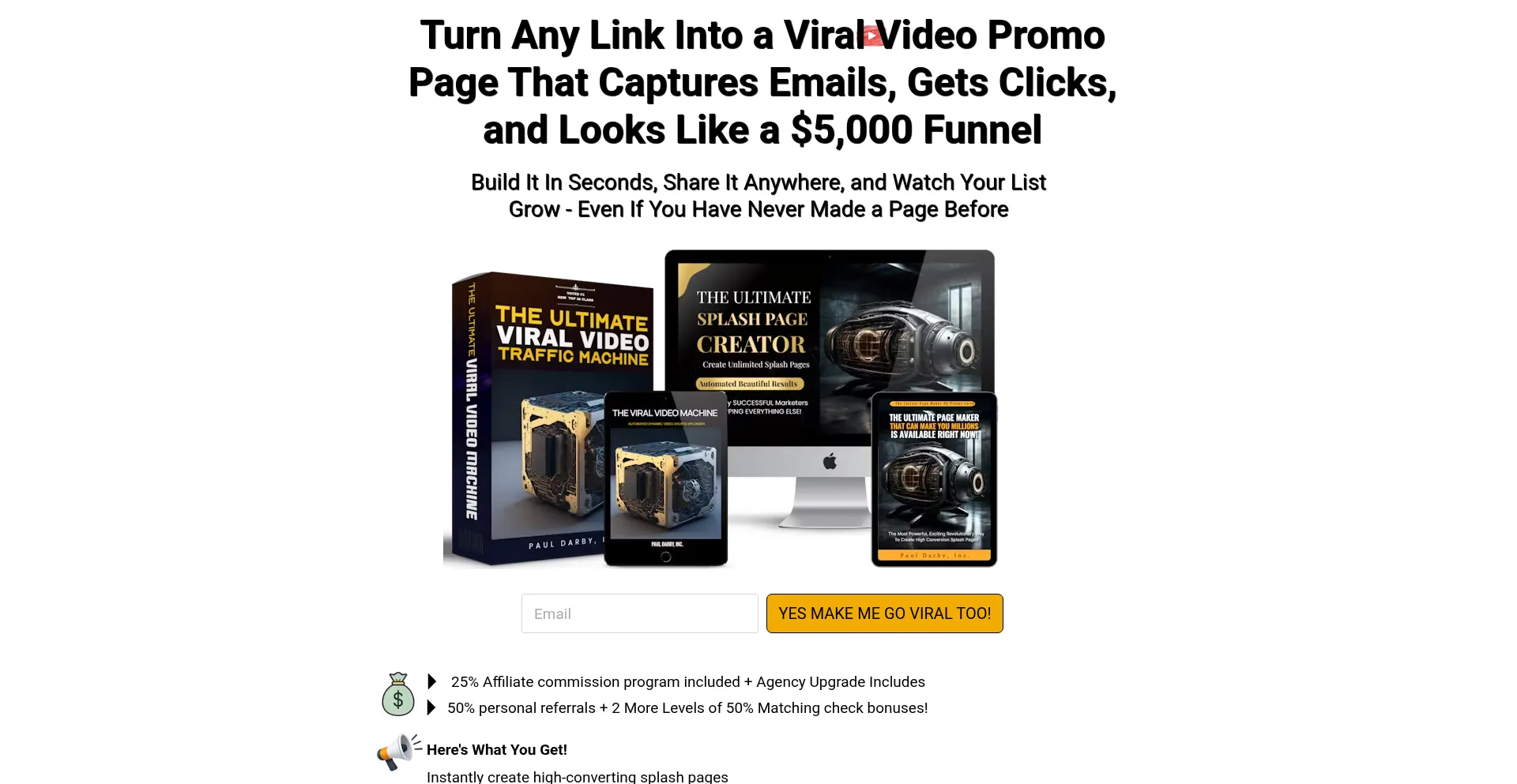 Website screenshot of Viralvideomachine.com