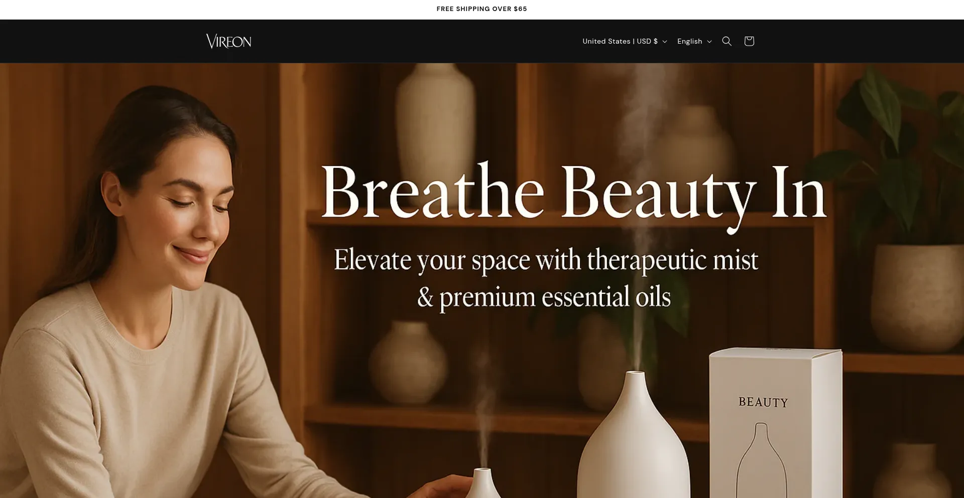 Website screenshot of Vireonfragrances.com