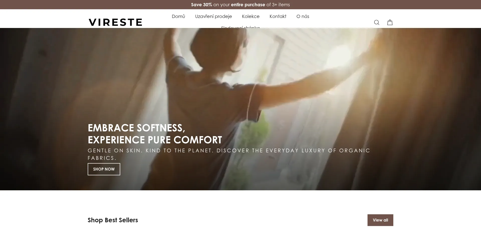 Website screenshot of Vireste.com