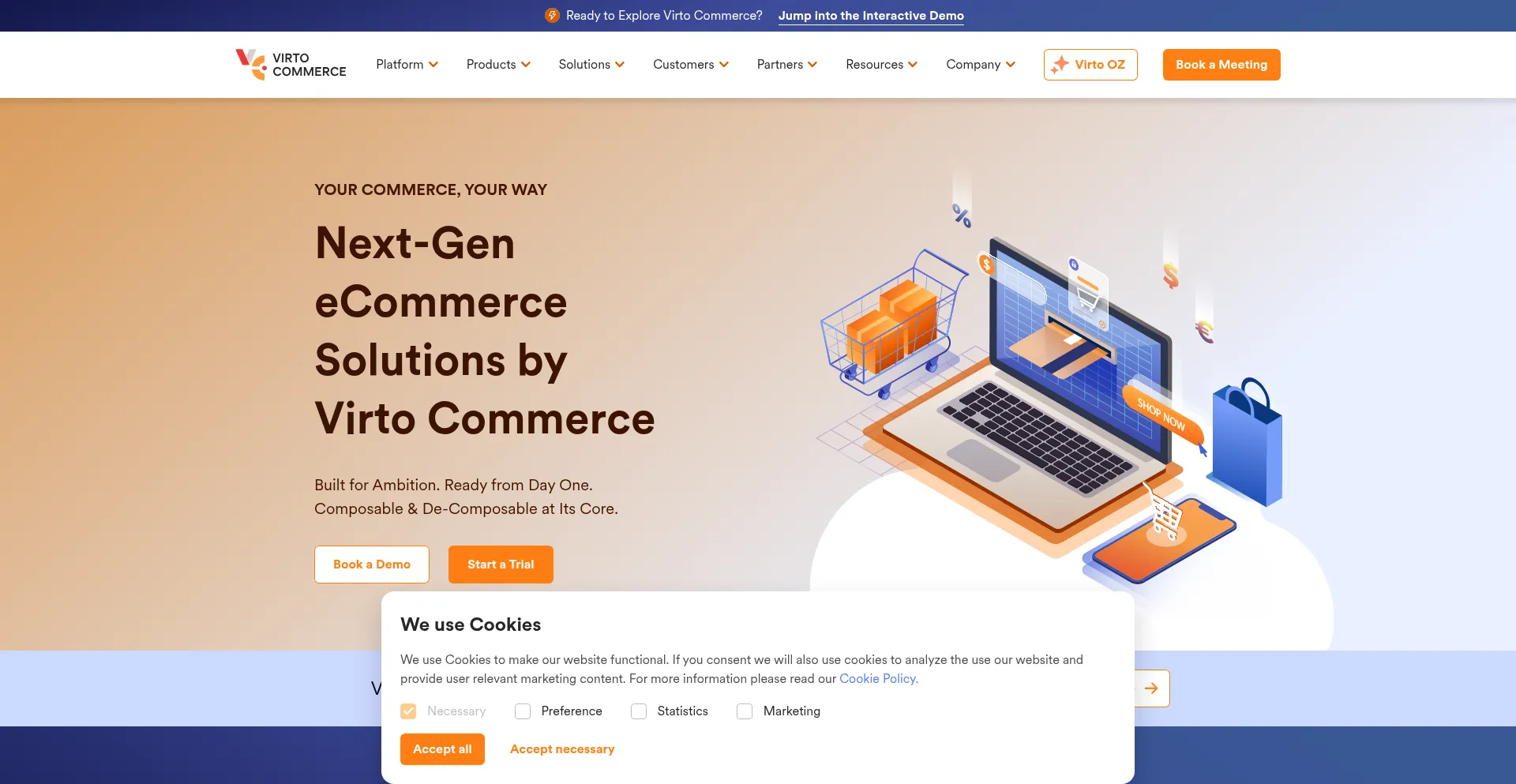 Website screenshot of Virtocommerce.com