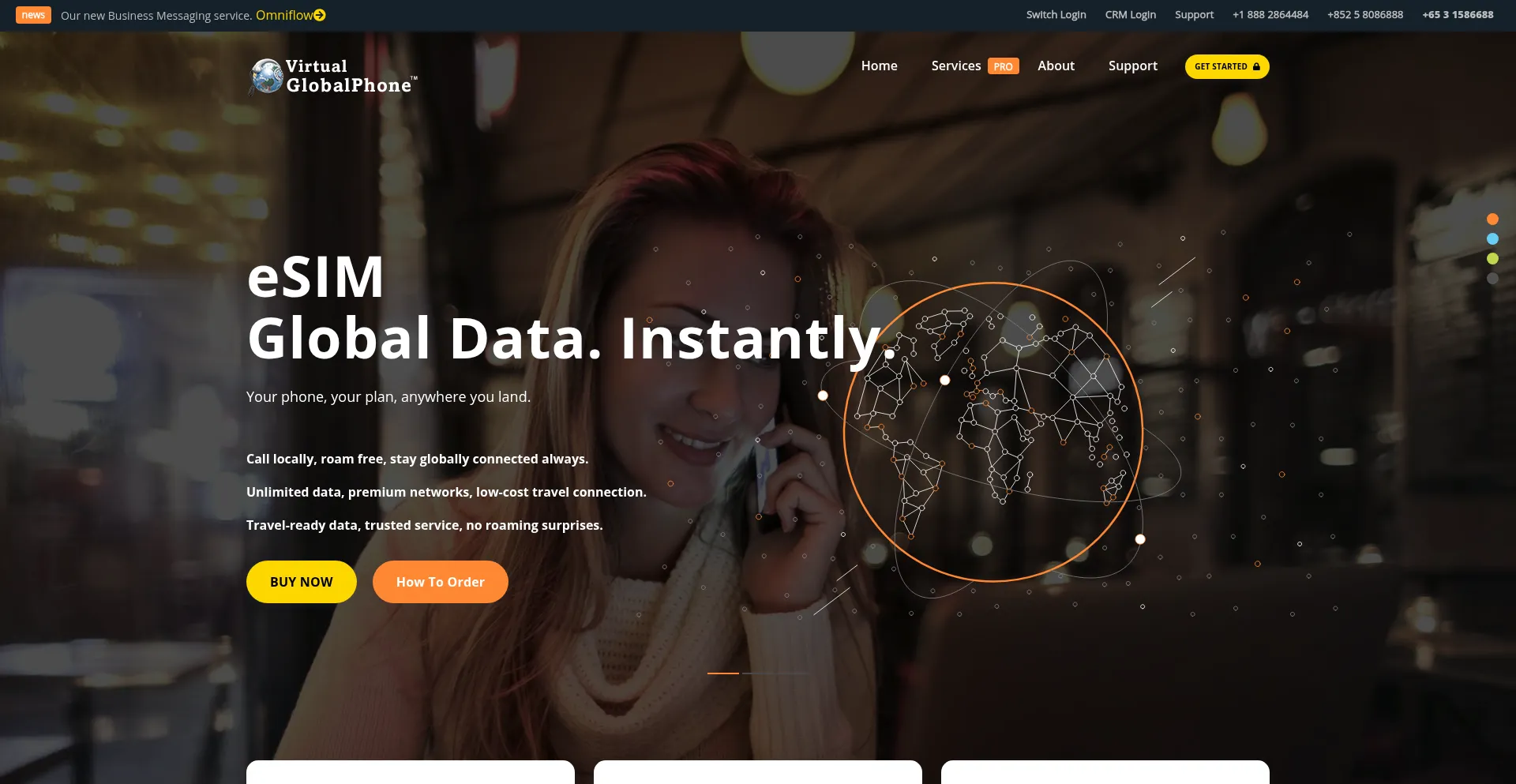 Website screenshot of Virtualglobalphone.com