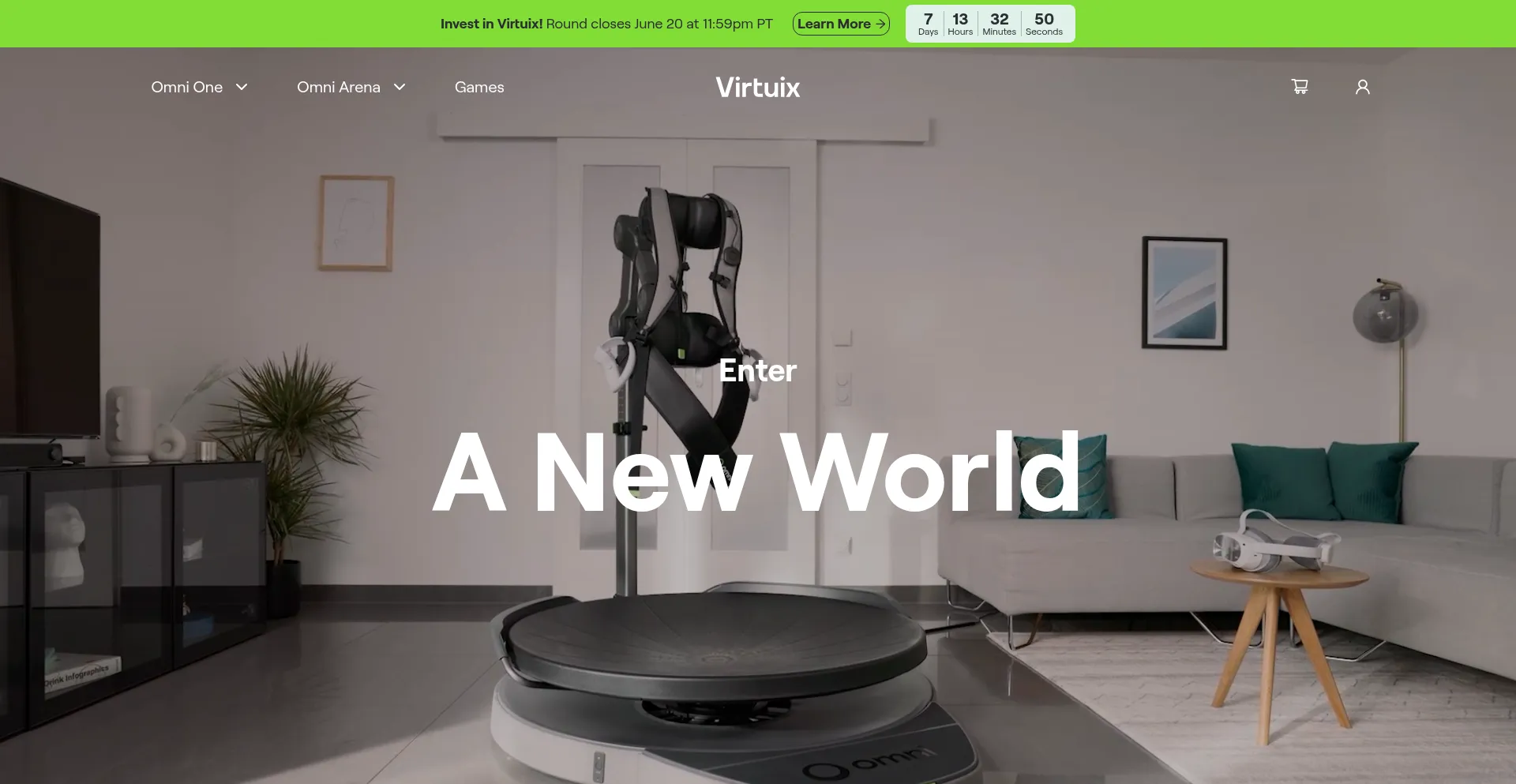 Website screenshot of Virtuix.com