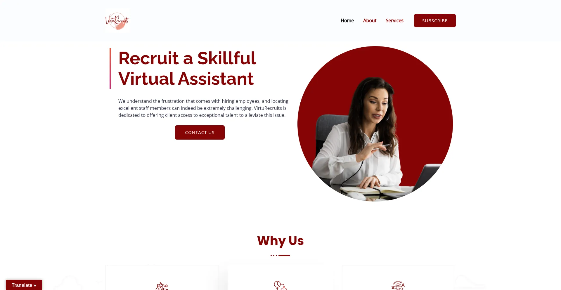 Website screenshot of Virturecruits.com
