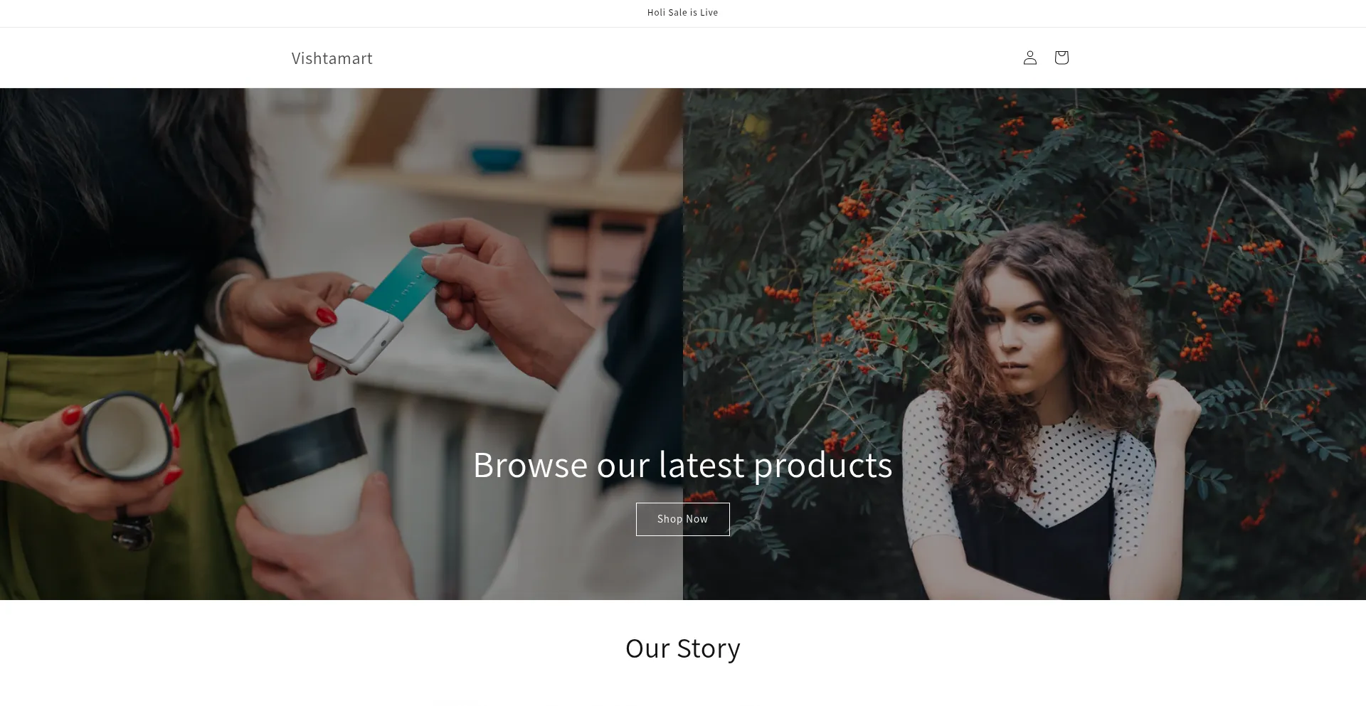 Website screenshot of Vishtamart.shop
