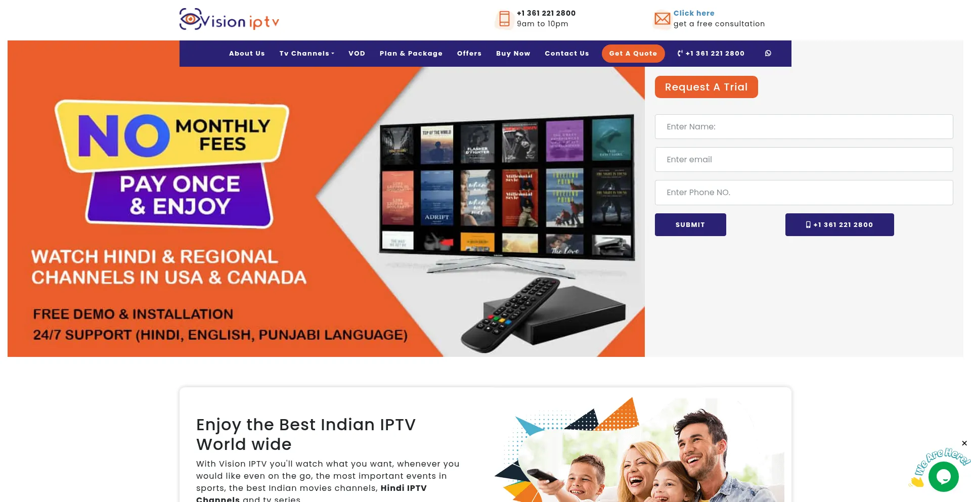 Website screenshot of Visioniptve.com